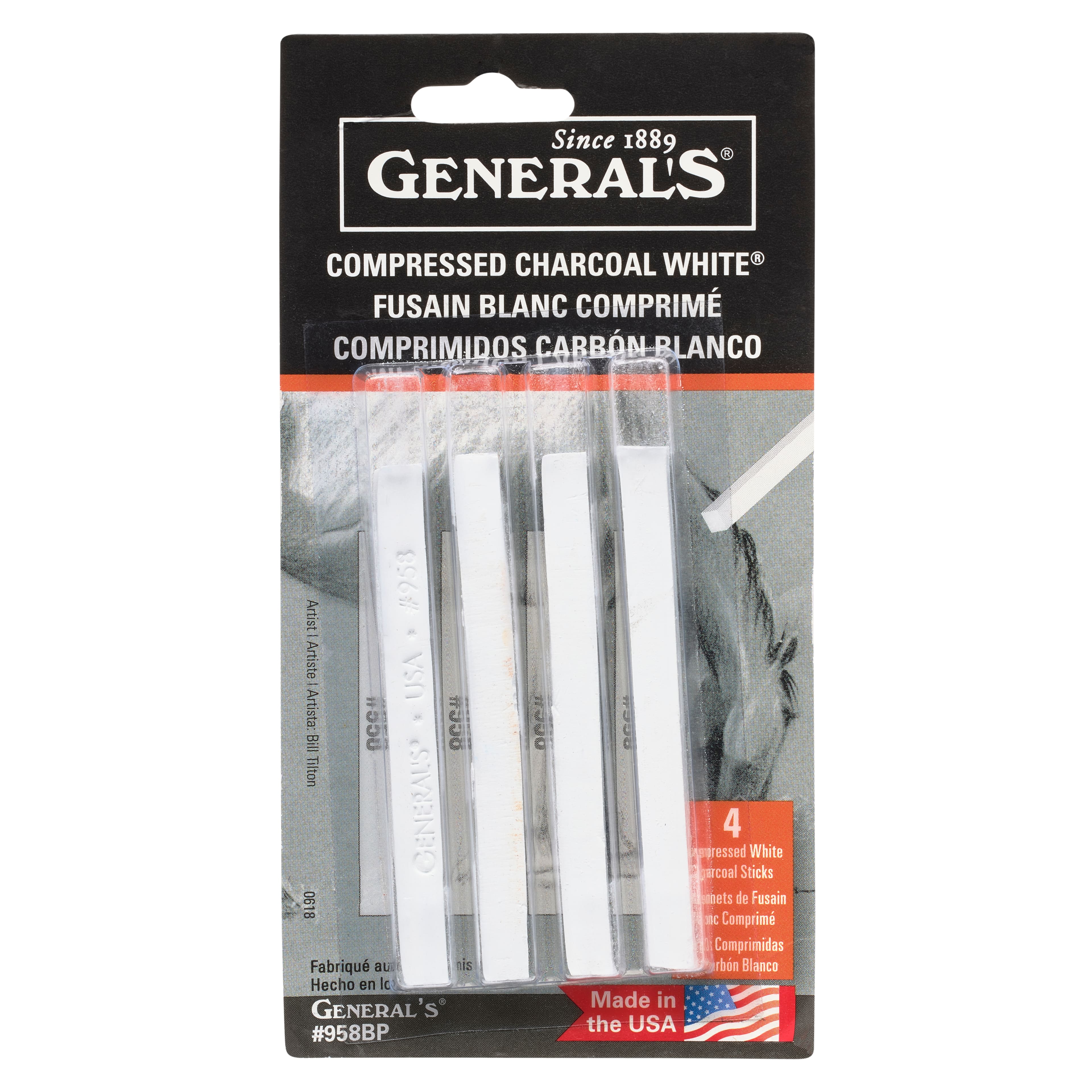 General&#x27;s&#xAE; Compressed Charcoal White&#xAE; Sticks