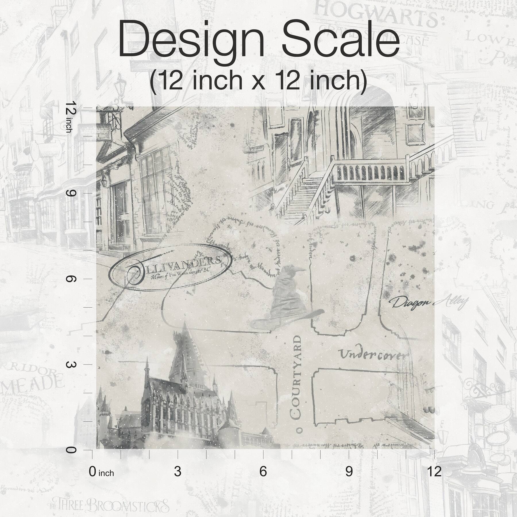 RoomMates Taupe Harry Potter Map Peel & Stick Wallpaper