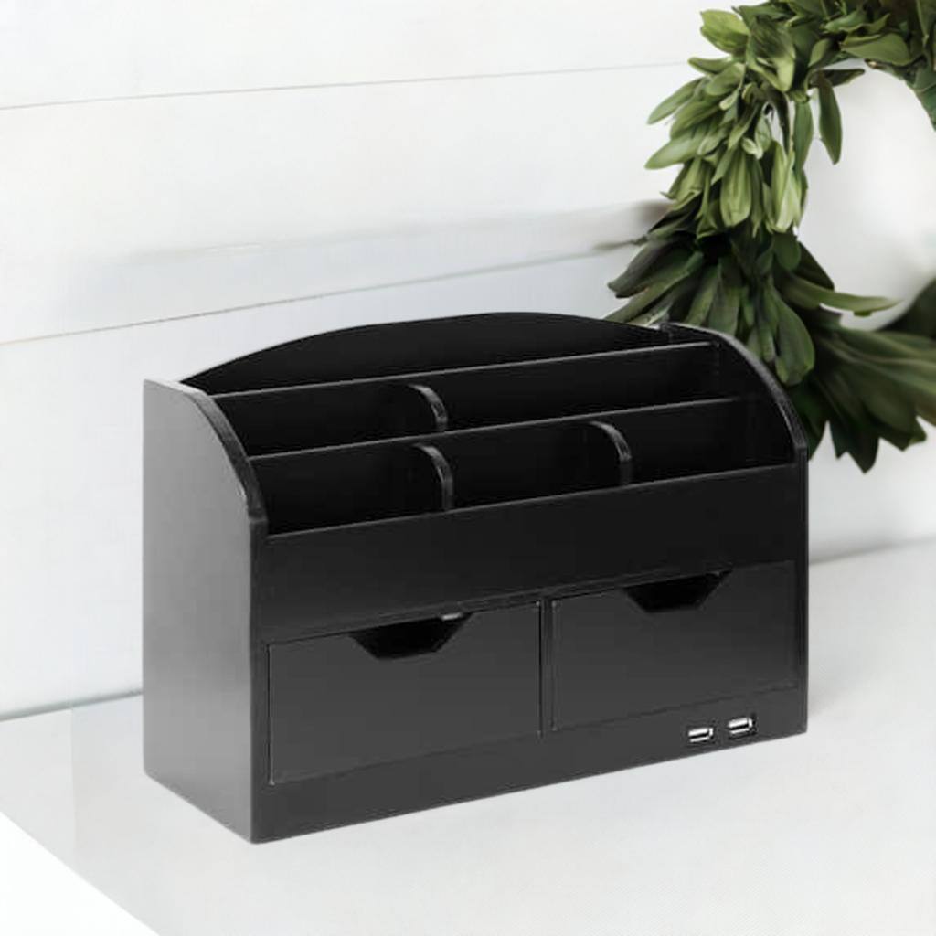 American Art D&#xE9;cor&#x2122; Black Space Saving Desk Organizer with USB Port