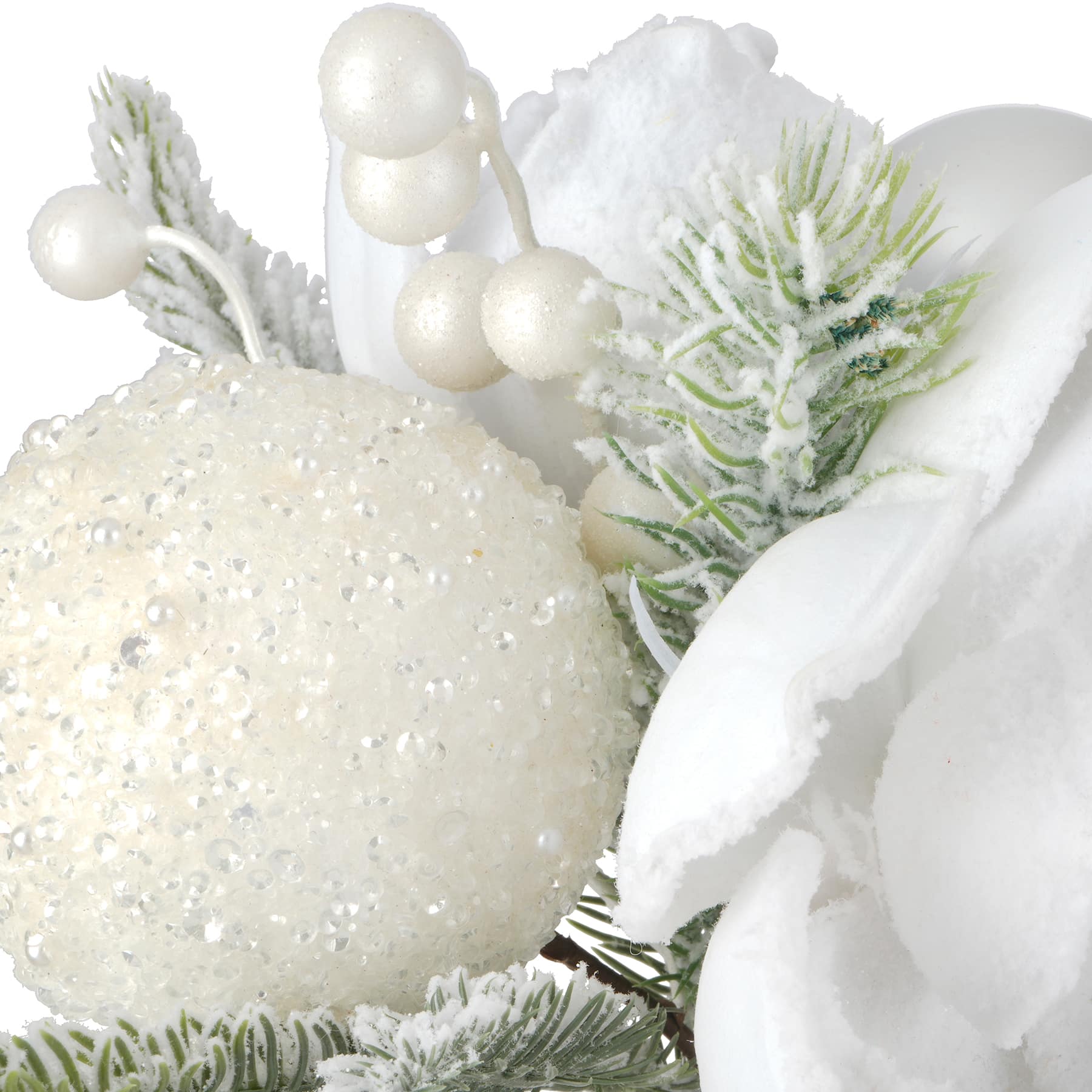 13&#x22; White Magnolia, Pine &#x26; Berry Bouquet by Ashland&#xAE;