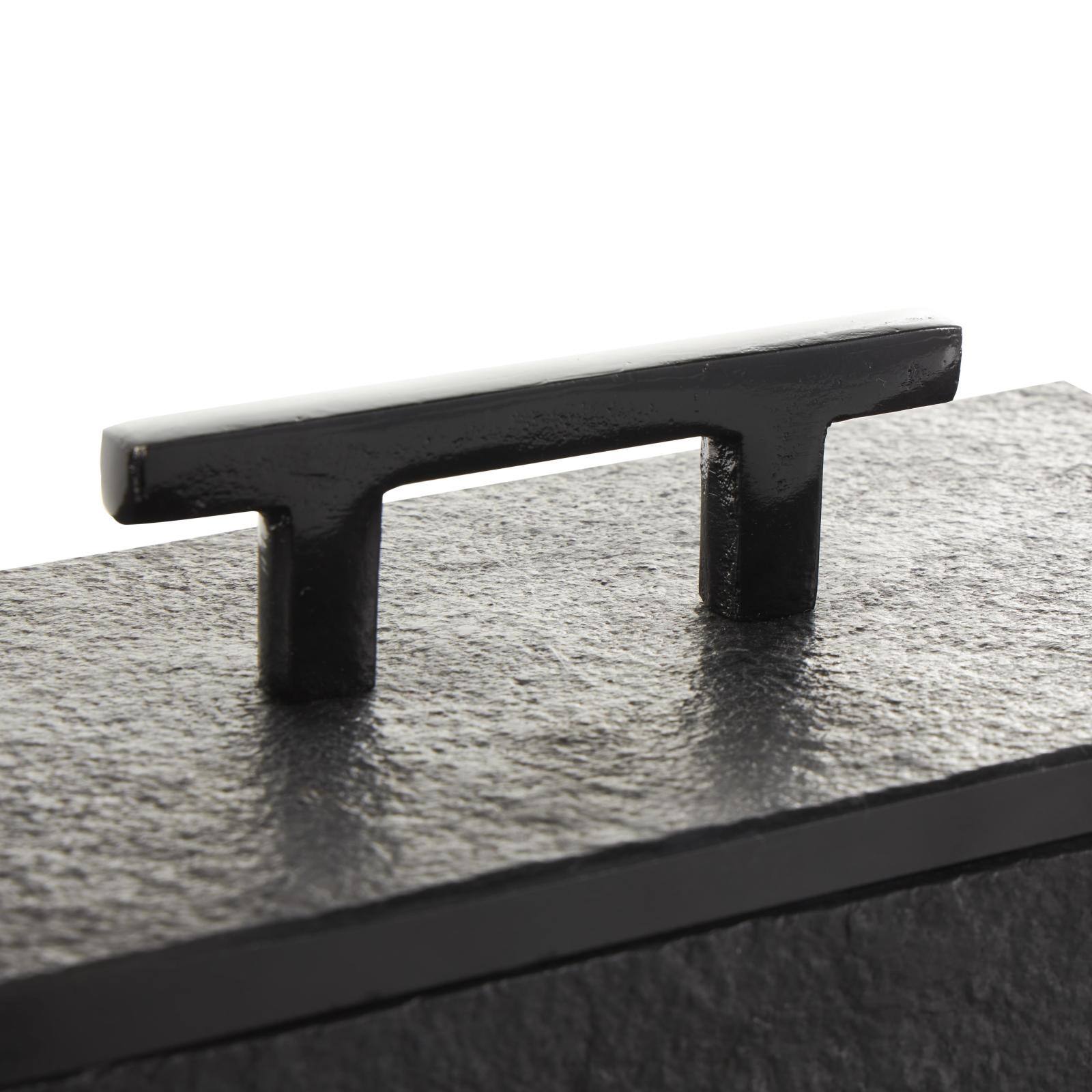 Black Marble Decorative Box with Aluminum Bar Handles, 3ct.