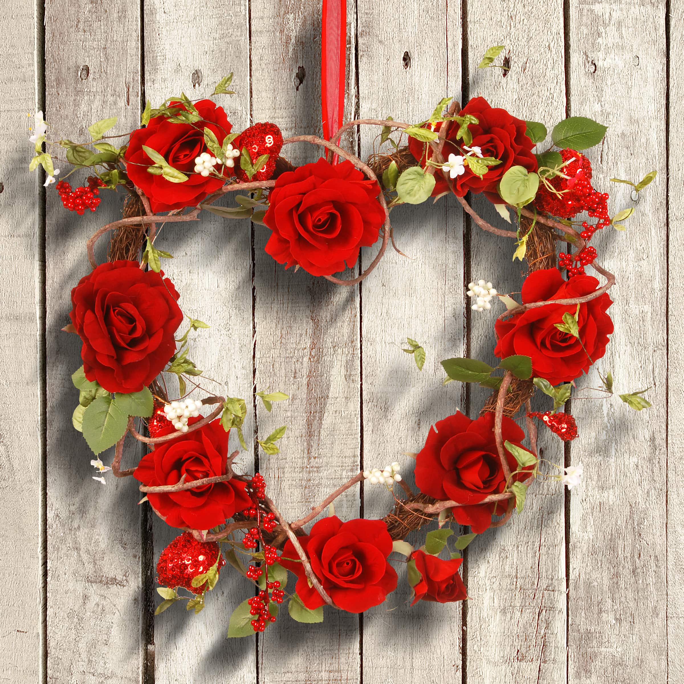 20&#x22; Rose Valentine Hanging Heart