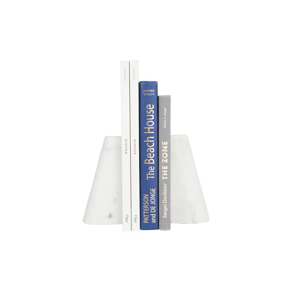 Hello Honey&#xAE; 6&#x22; White Marble Bookends Set
