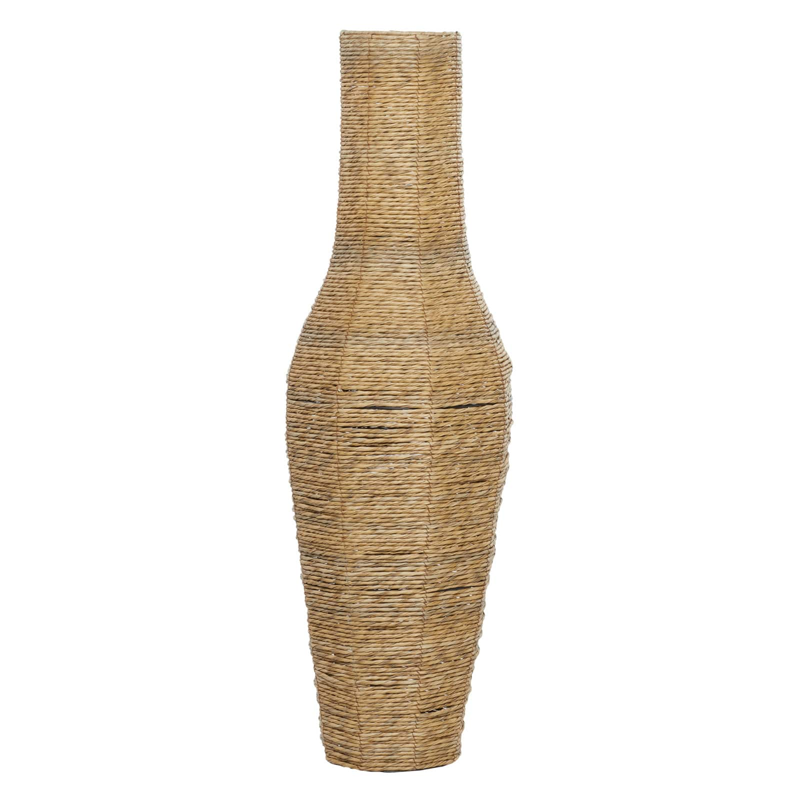 Brown Faux Seagrass Handmade Tall Woven Floor Vase 14&#x22; x 14&#x22; x 44&#x22;