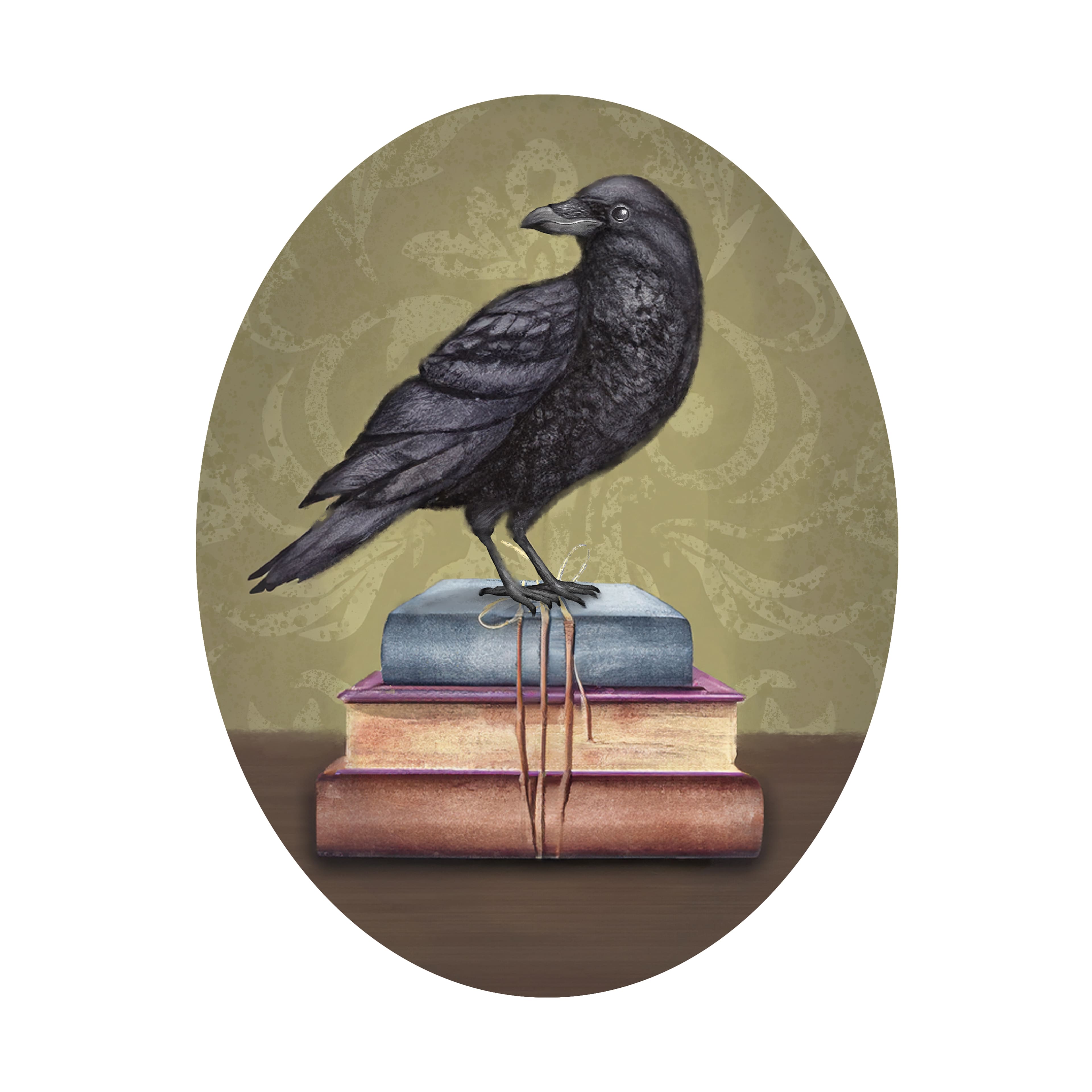 7&#x22; x 9&#x22; Raven &#x26; Moth Oval Canvas Painting Kit by Craft Smart&#xAE;