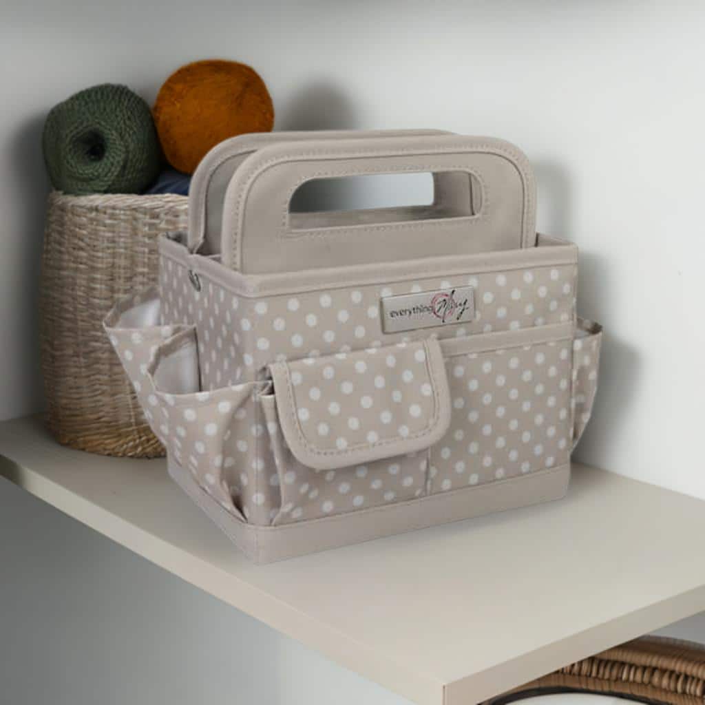 Everything Mary Tan Dots Collapsible Craft Caddy