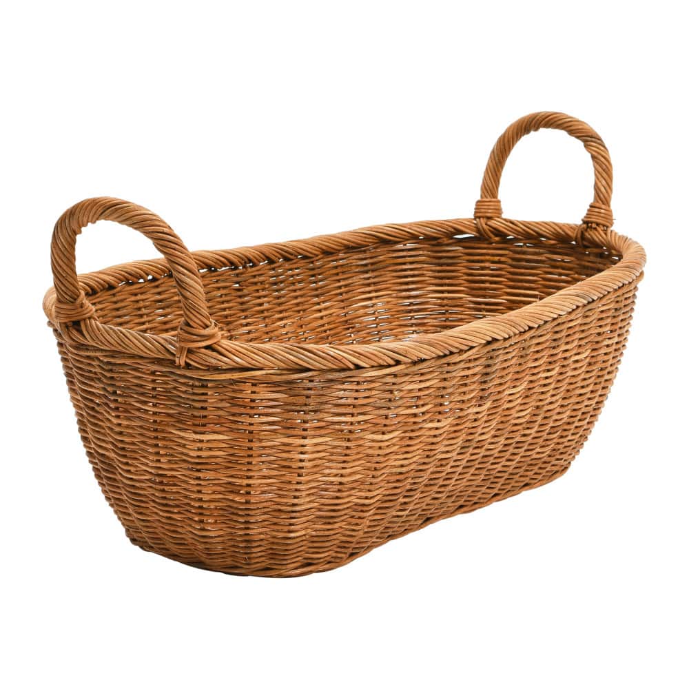 Hello Honey® Small Natural Handwoven Wicker Basket with Handles