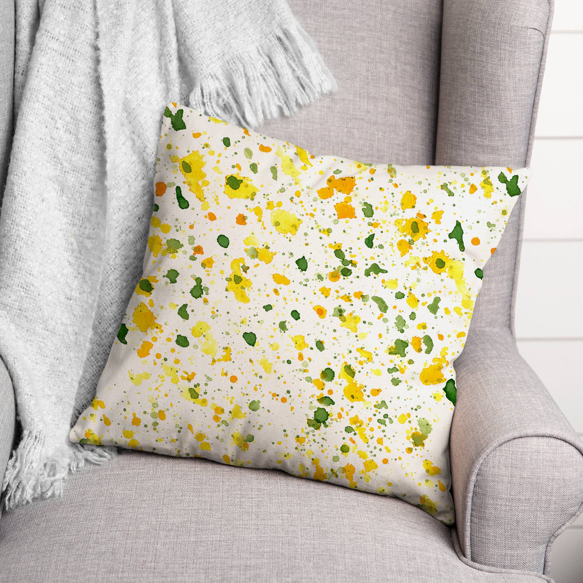 Yellow & Green Speckles Indoor/Outdoor Pillow