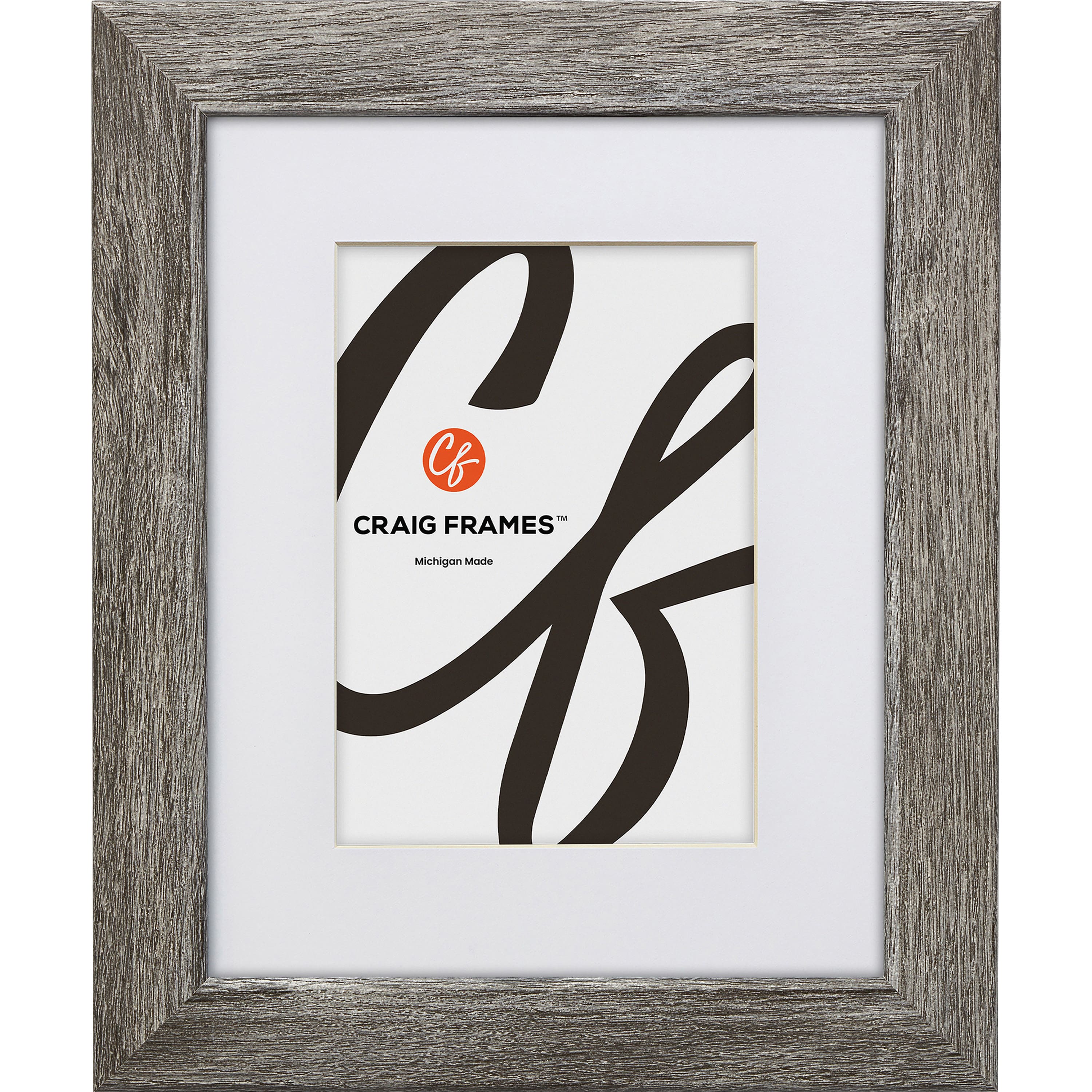 Craig Frames 4 Pack: Bauhaus 125 Barnwood Gray Picture Frame with Mat