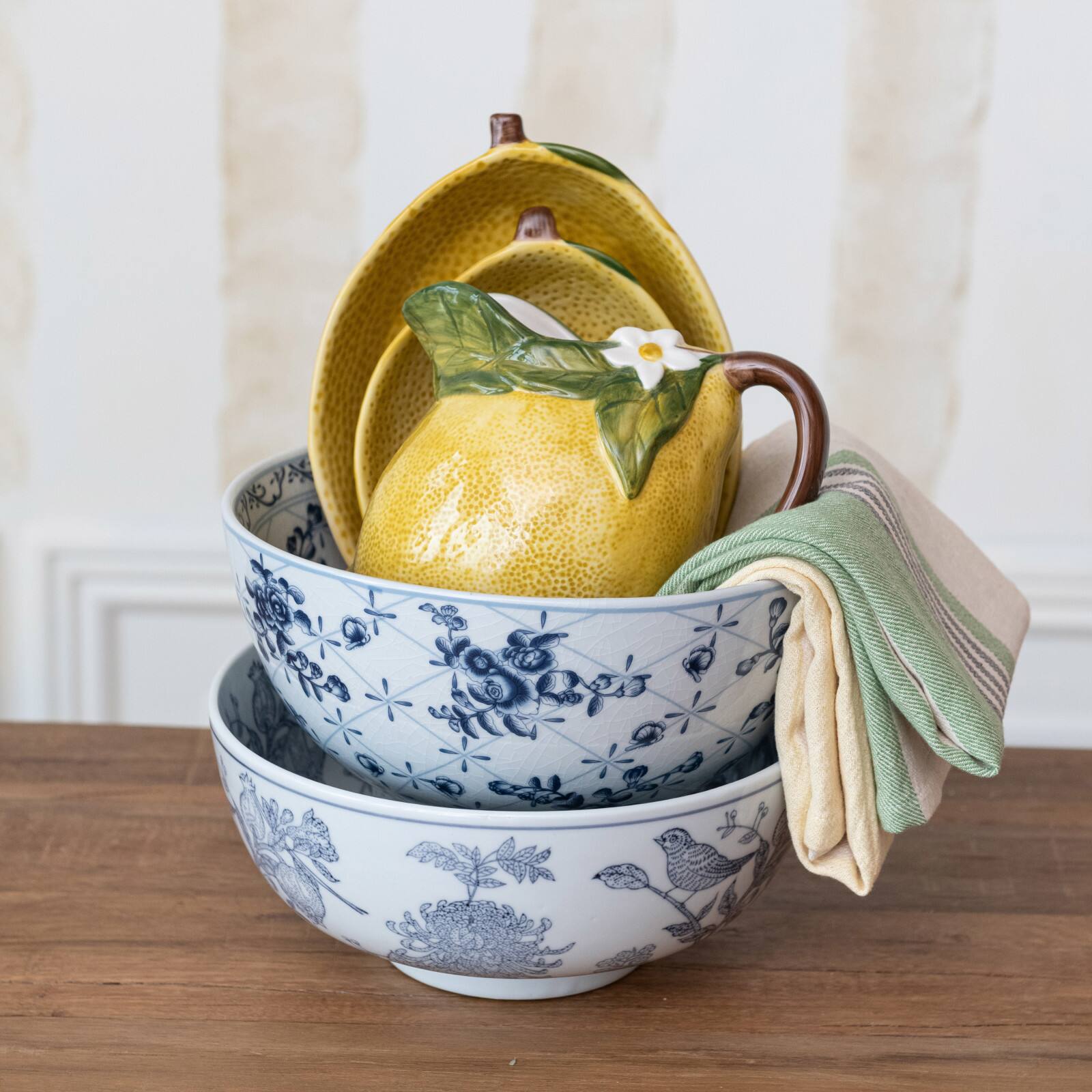 Hello Honey&#xAE; 6.25&#x22; Sunny Orchard Stoneware Lemon Pitcher