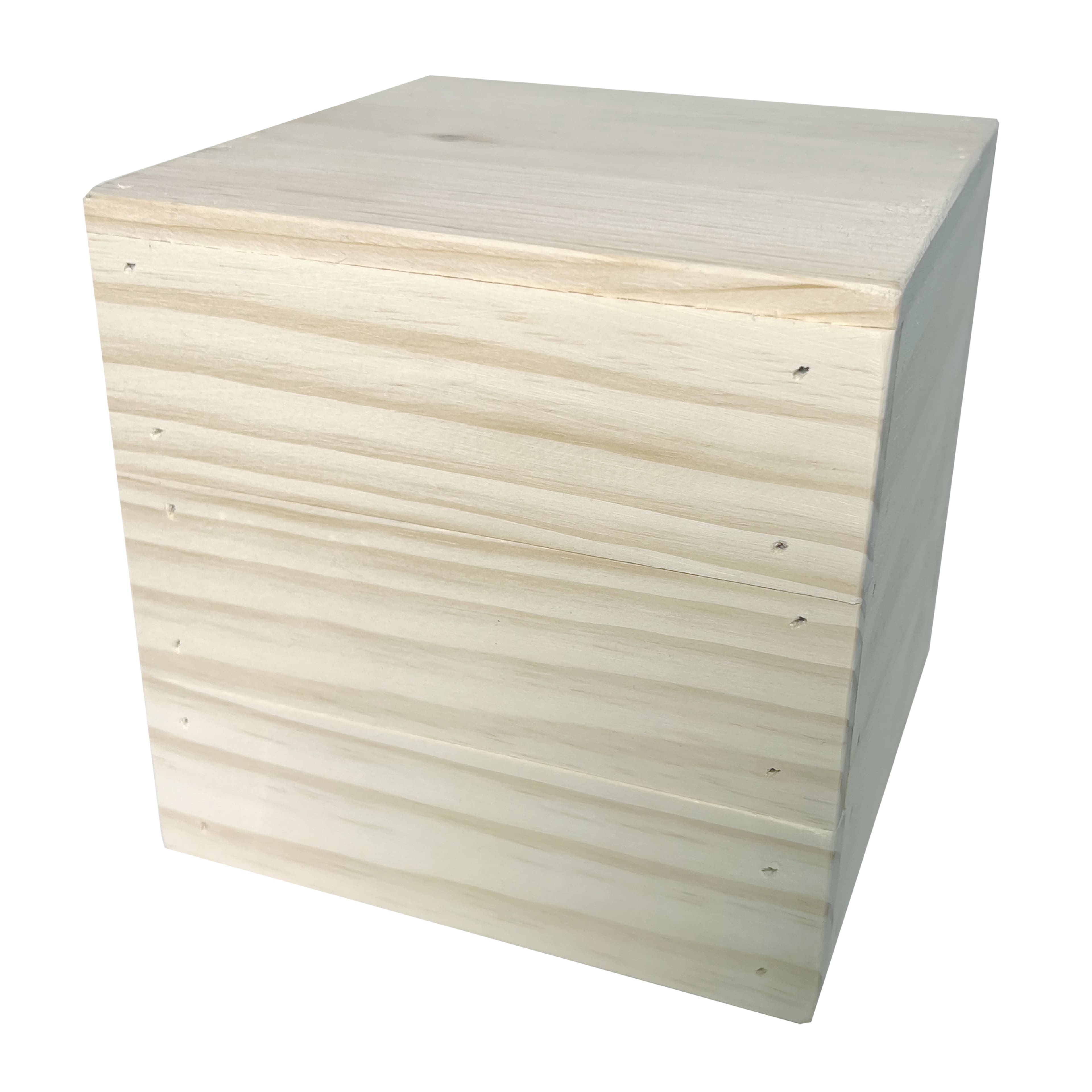 4 Pack: 6" Unfinished Wood Cube Riser Box