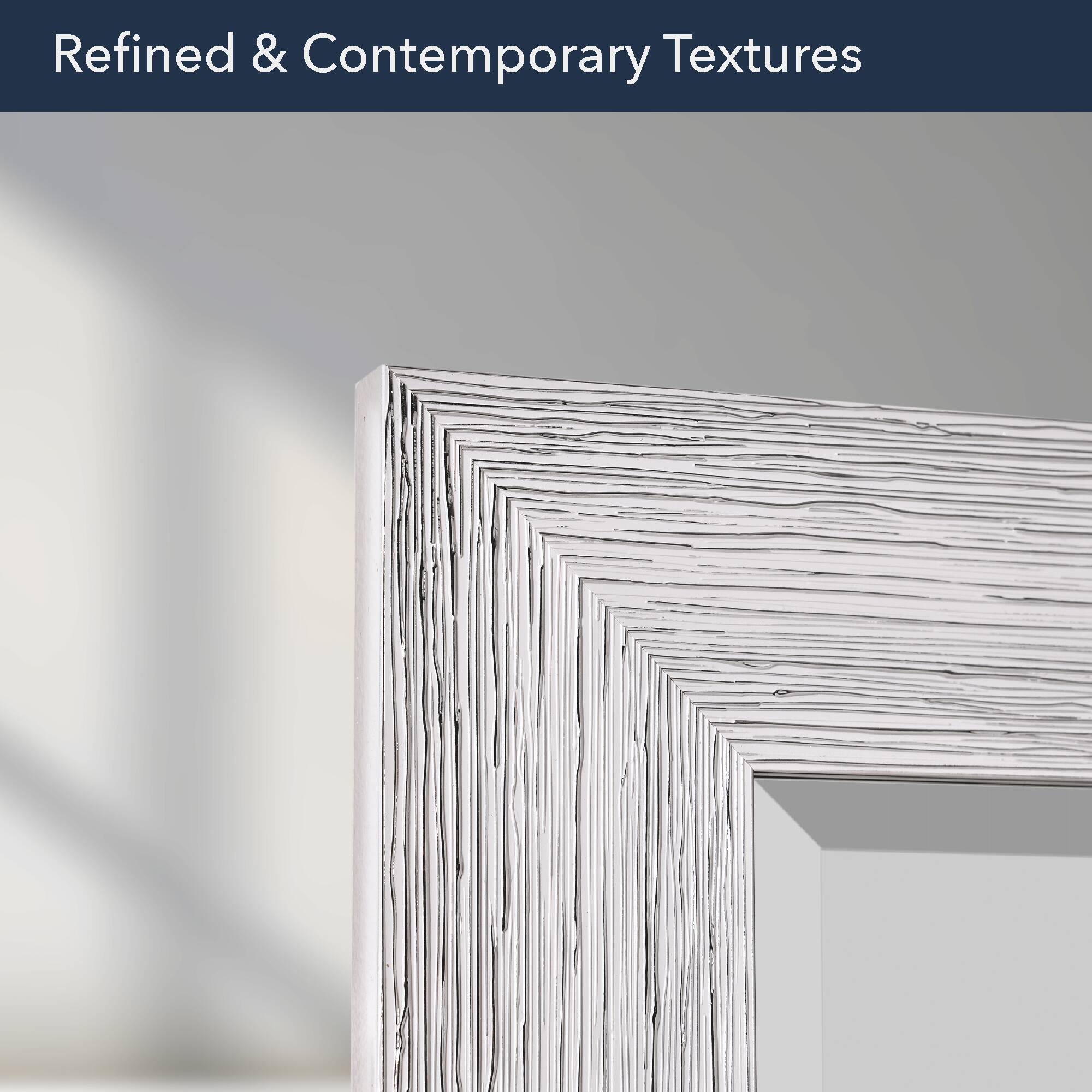 Head West 29" Chrome Textured Frame Accent Wall Mirror