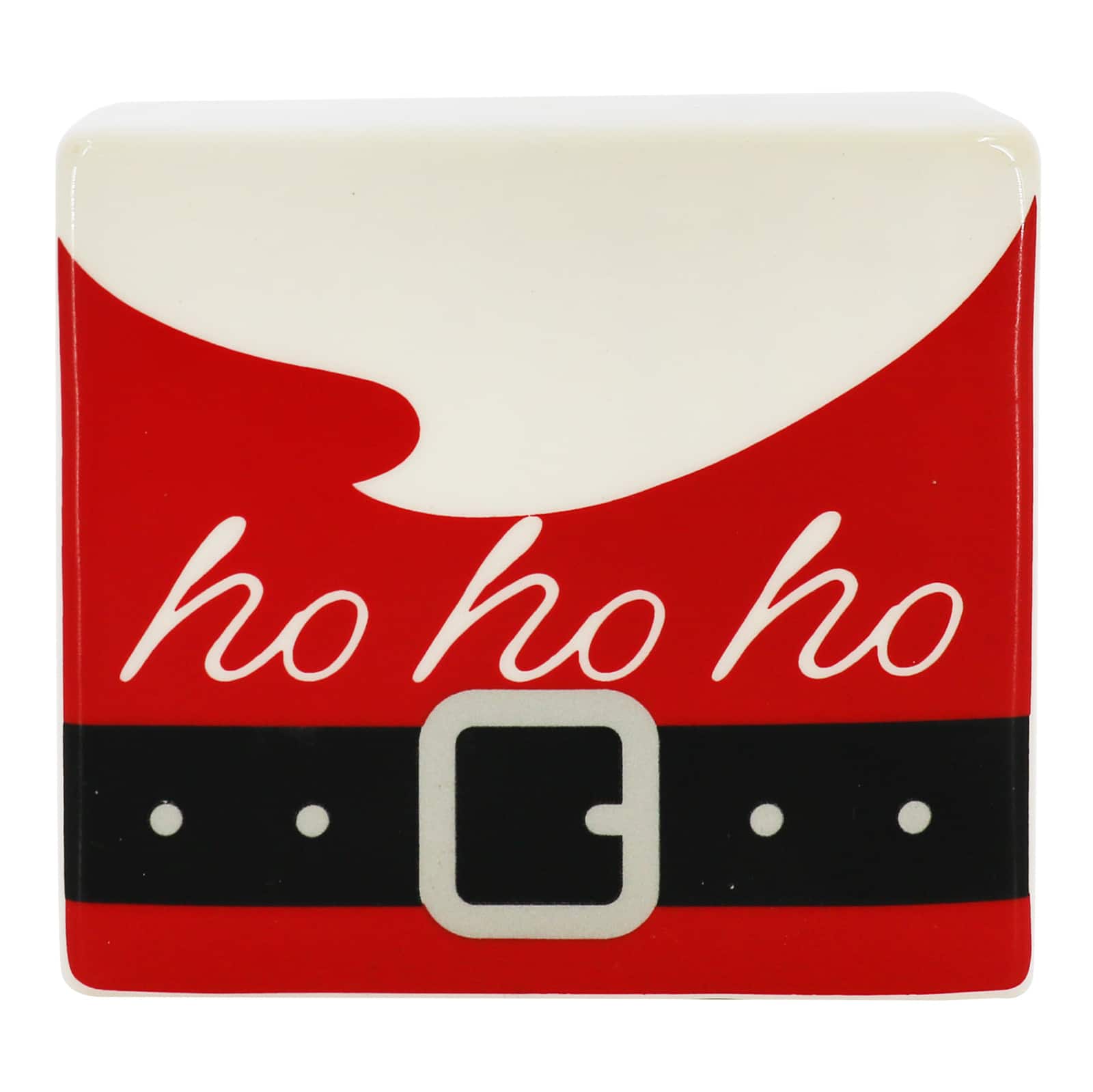 4.25&#x22; Ho Ho Ho Santa Belt Ceramic Tabletop D&#xE9;cor by Ashland&#xAE;