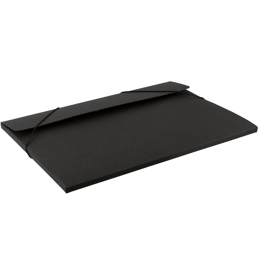 JAM Paper Black Kraft Portfolio with Elastic Closure 11&#x22; x 15&#x22;