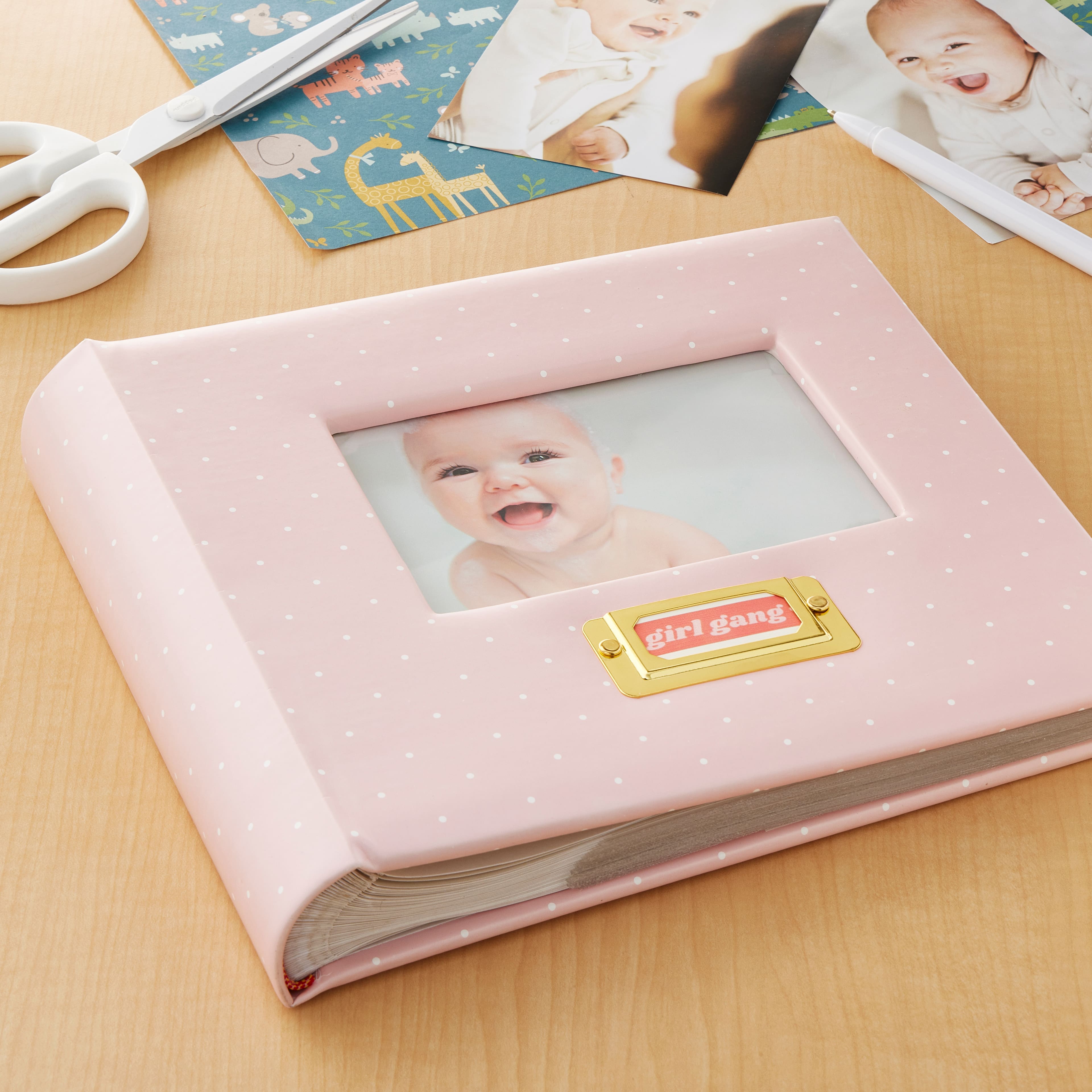 Girl baby album Hot Pink Polka Dot 052GPht Pregnancy Photo Album