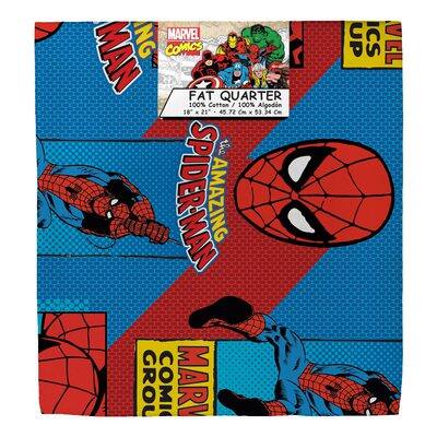 Fat Quarter of Spiderman Comic Stripe Marvel Licensed Flannel Fabric  13080021B-02 by Camelot