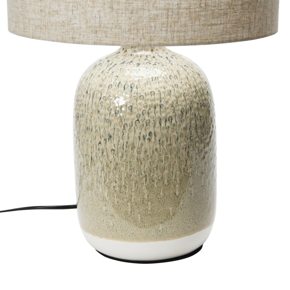 Hello Honey&#xAE; 22&#x22; Taupe Reactive Glaze Stoneware Table Lamp with Linen Shade
