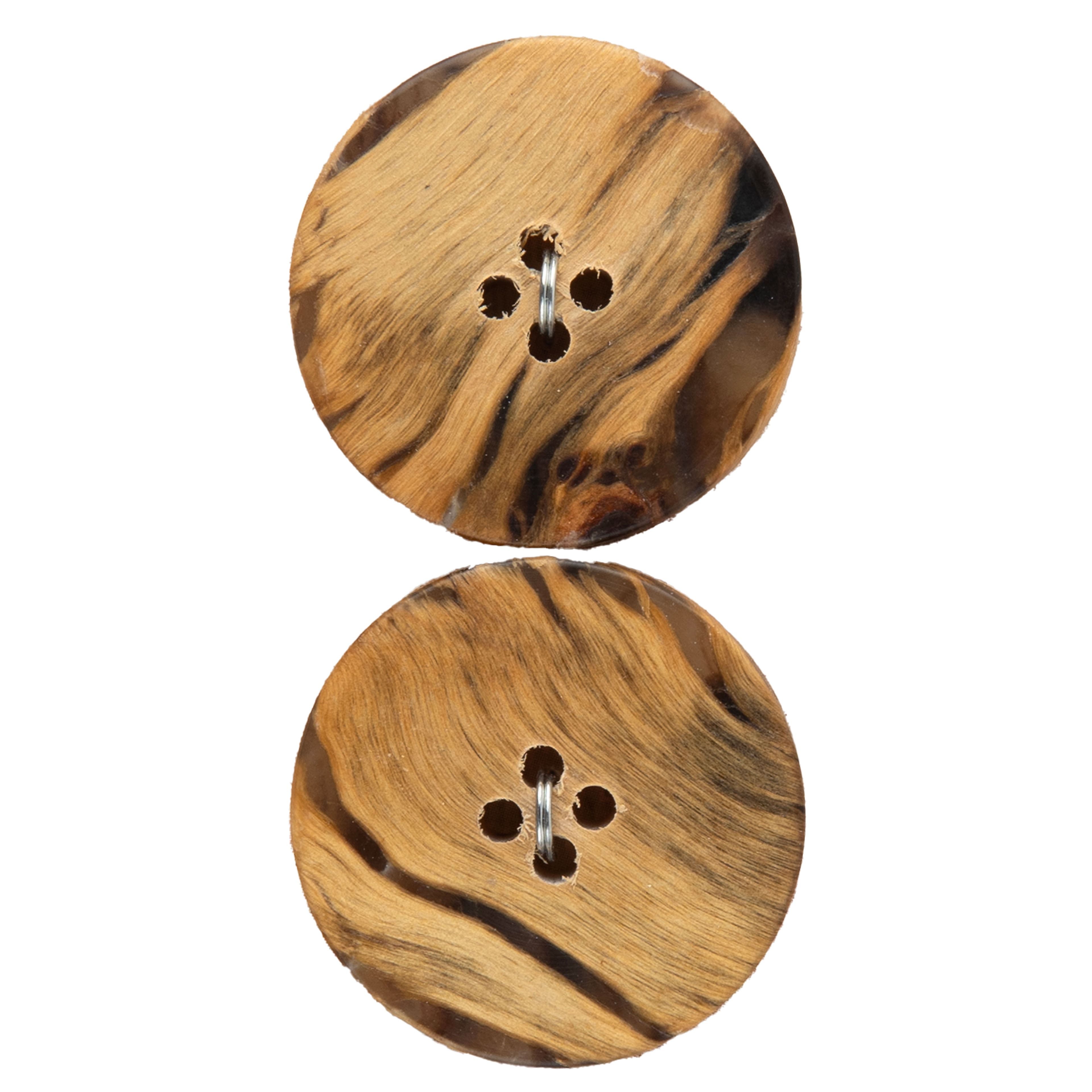 Organic Elements 1 1/8&#x22; Yellow Wood Buttons, 2ct.