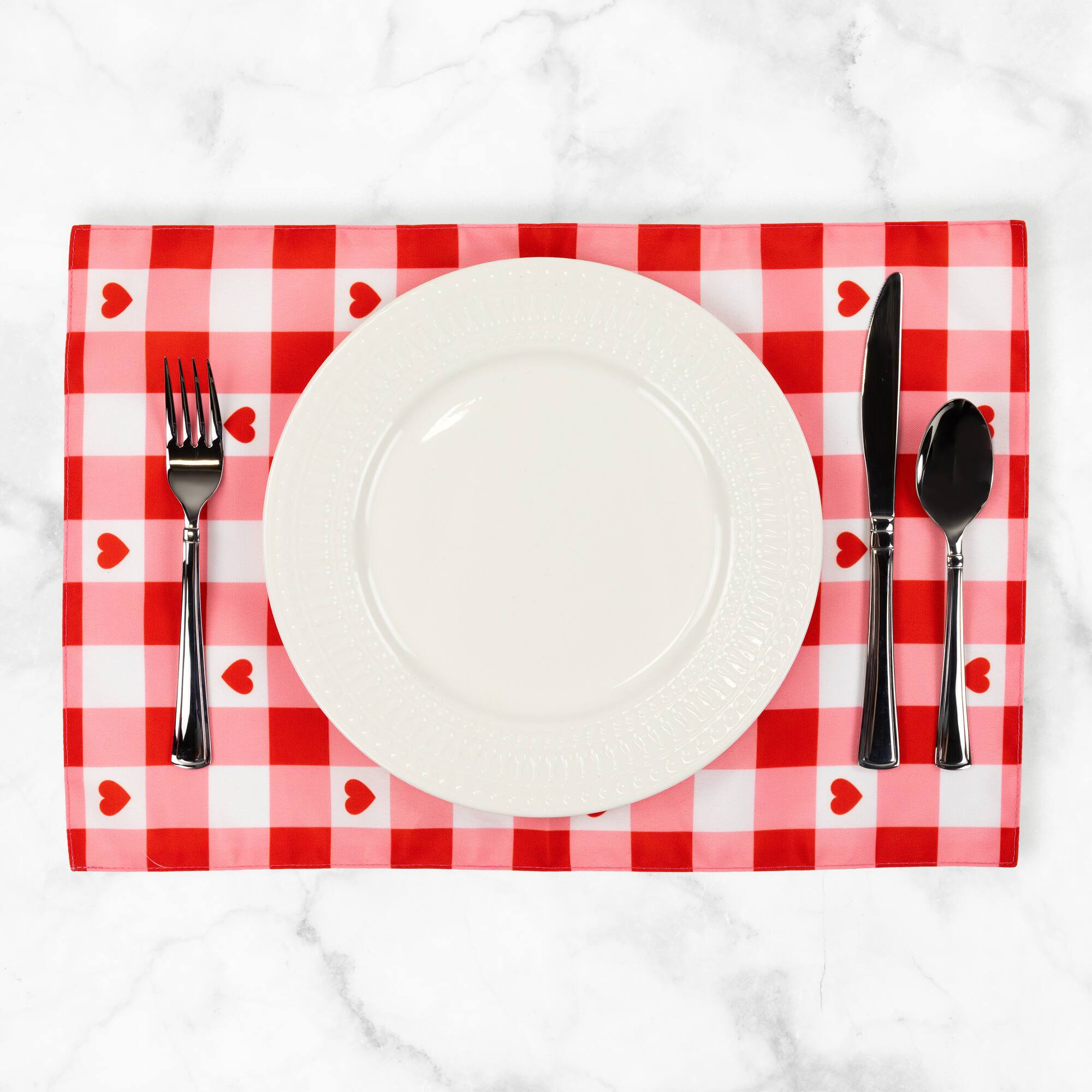 Checkered Hearts Valentine&#x27;s Day Placemats, 4ct.
