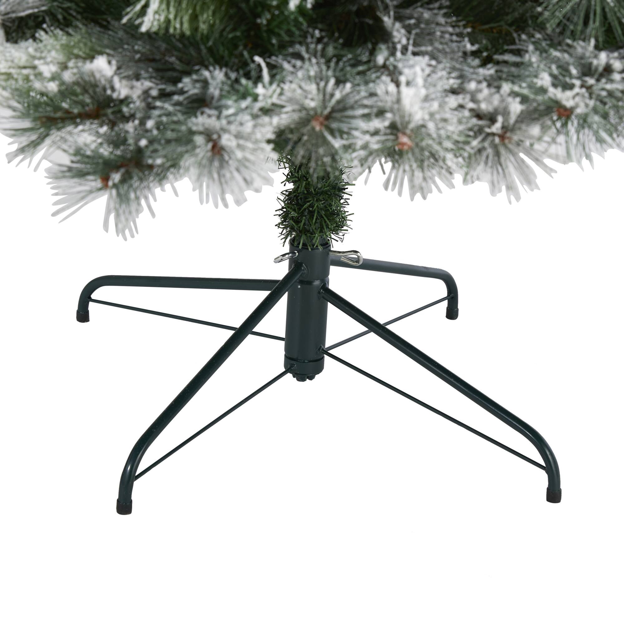 8ft. Pre-Lit Flocked Oregon Pine Artificial Christmas Tree, Clear LED Lights