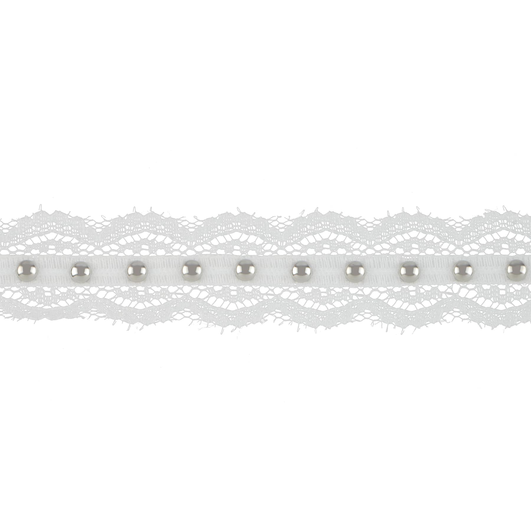 0.75&#x22; White Lace Trim with Beads by Celebrate It&#xAE;