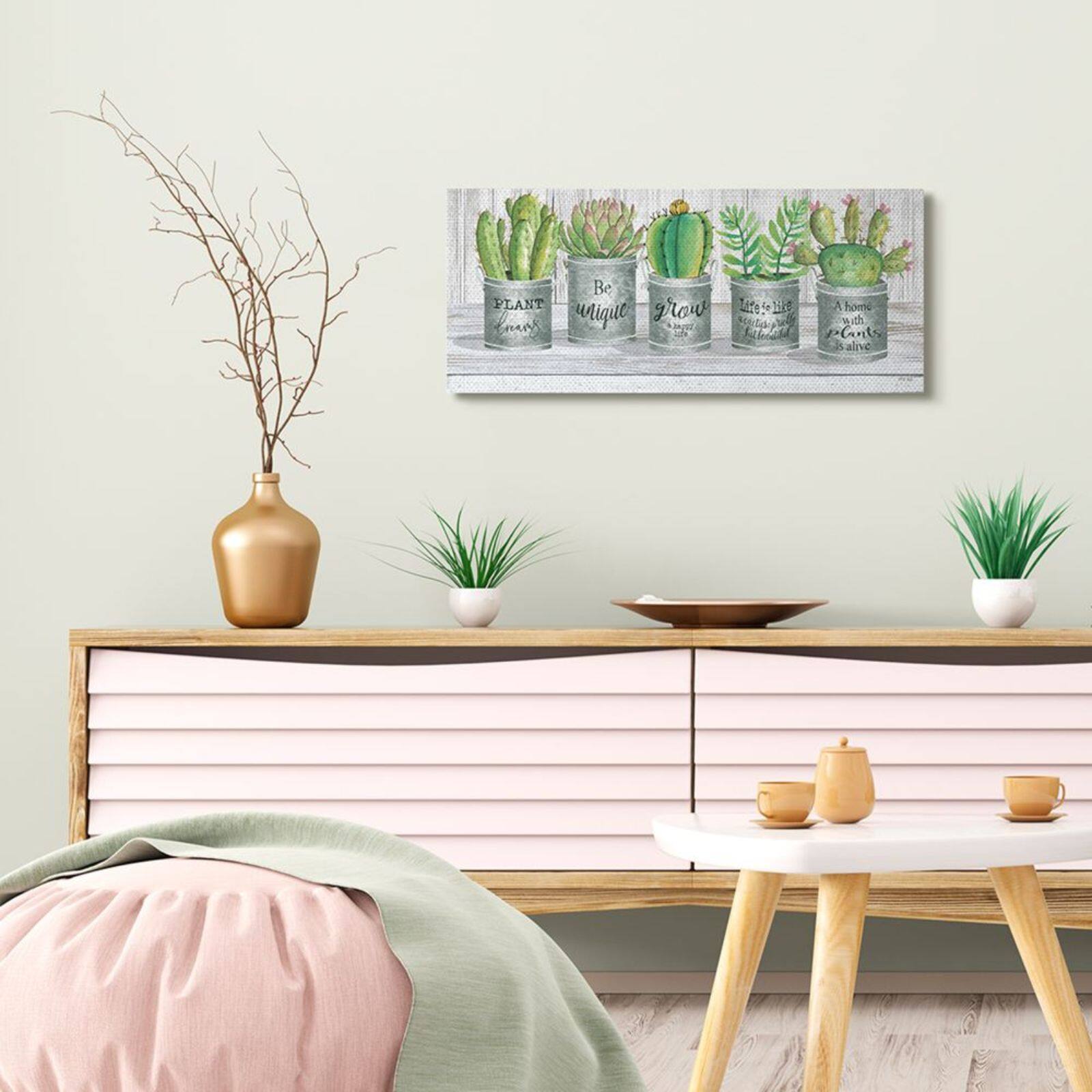 Stupell Industries Succulent &#x26; Cactus Jars with Plant Wall Art