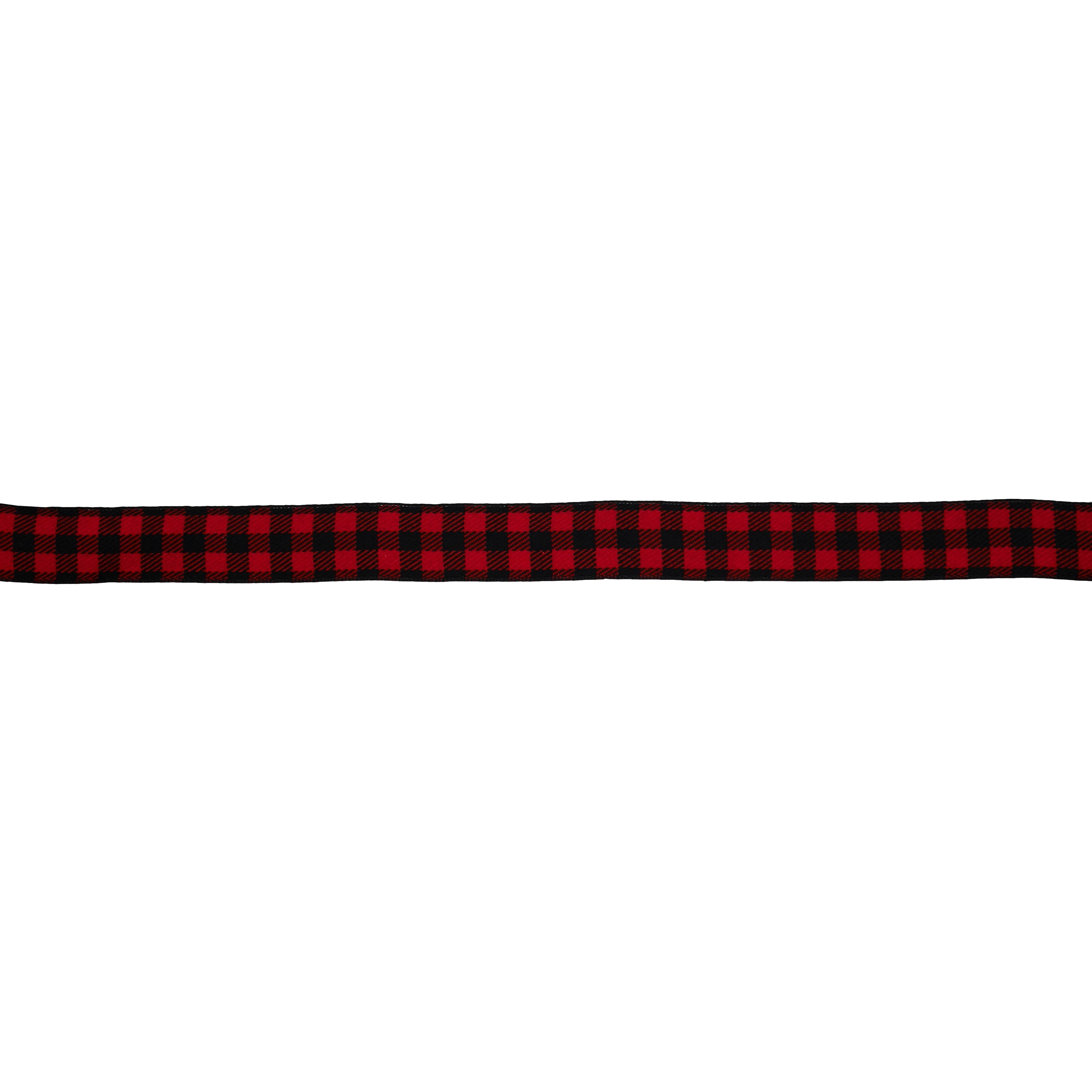 7/8&#x22; x 30ft. Red &#x26; Black Buffalo Check Wired Ribbon by Celebrate It&#xAE;