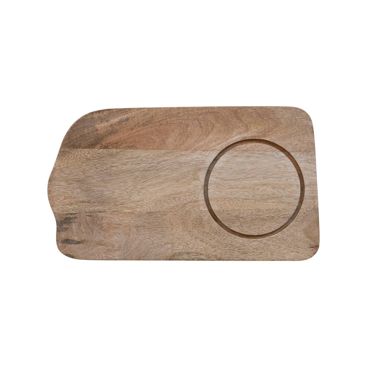 Hello Honey® Mango Wood Tray with Natural Brown Glass Cloche