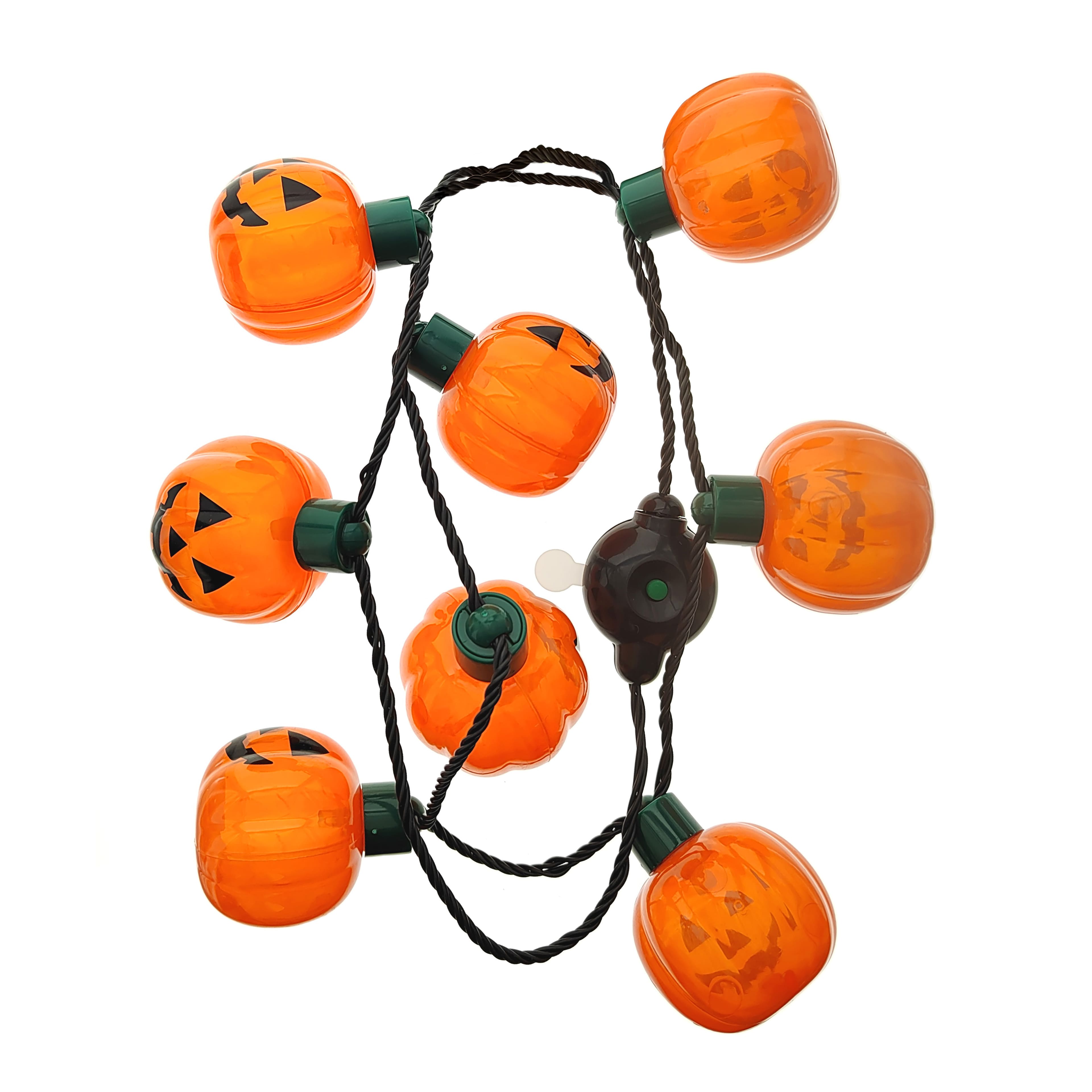 33&#x22; Orange Jack-O&#x27;-Lantern Necklace