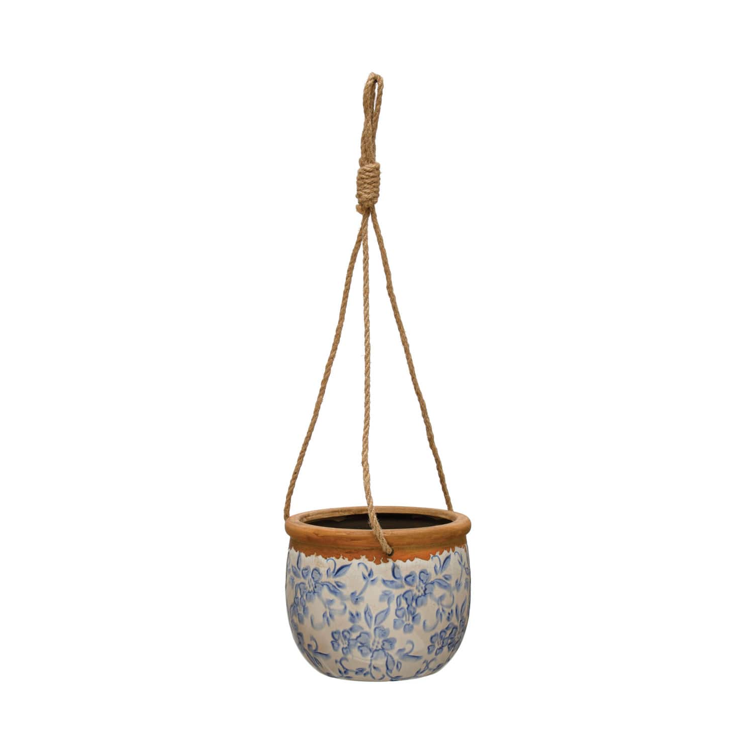 Hello Honey&#xAE; 6&#x22; Multicolor Terracotta Hanging Planter with Jute Rope