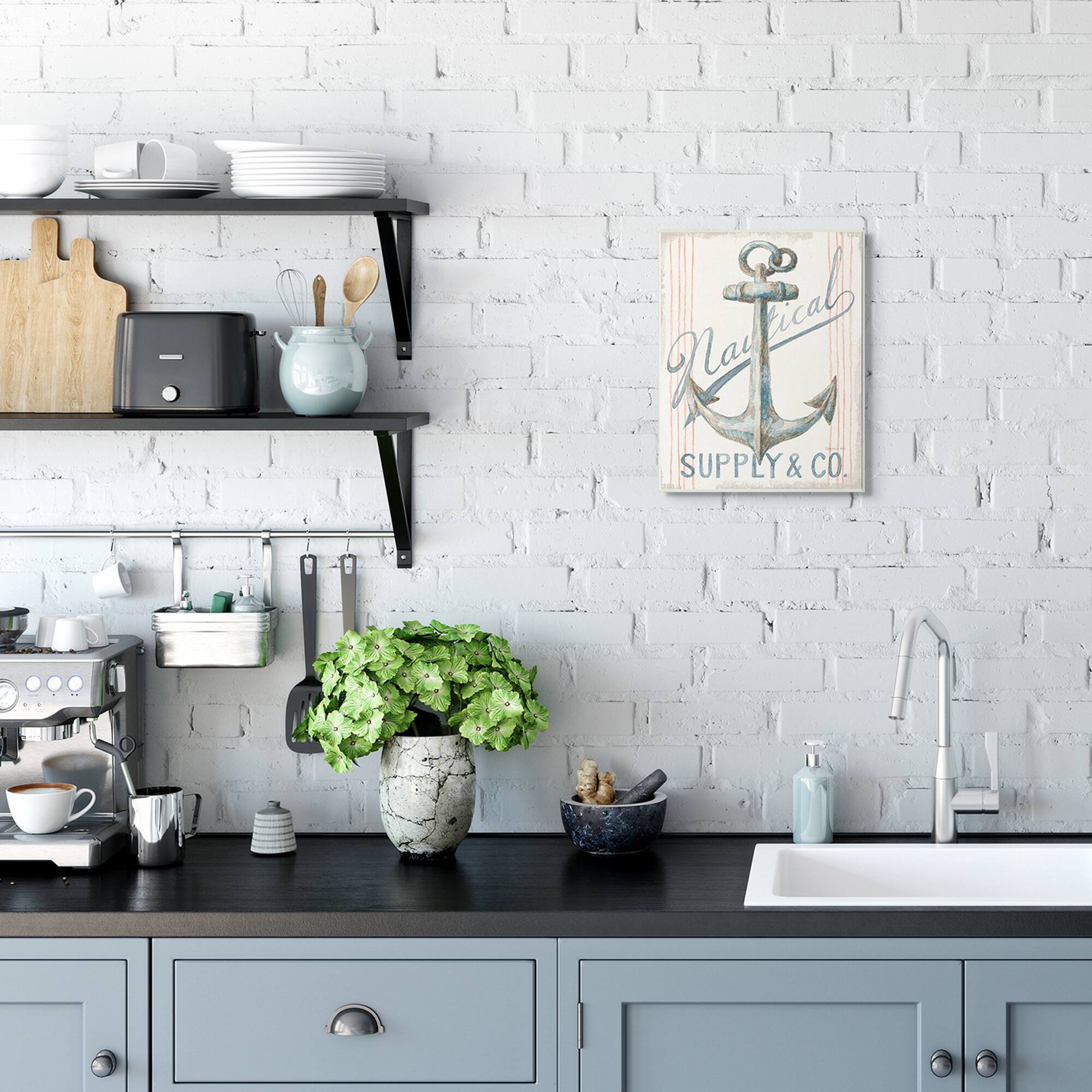 Stupell Industries Nautical Boat Anchor Watercolor Wall Plaque