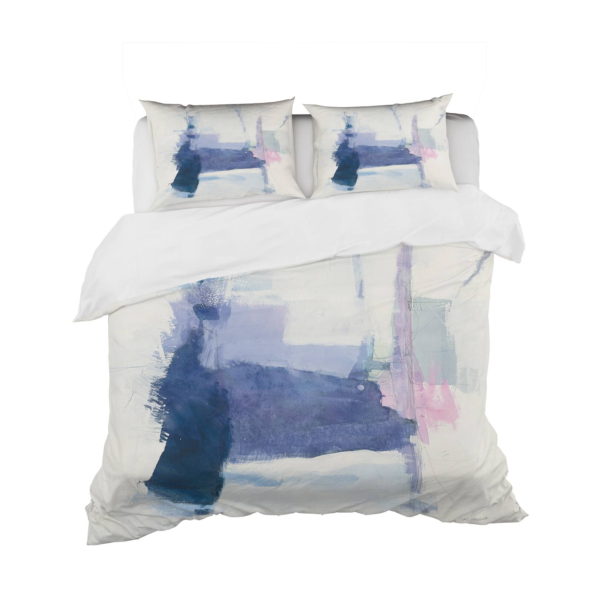 Designart 'Blue Interlude' Geometric Bedding Set - Duvet Cover & Shams | King + 2 Shams | Michaels®