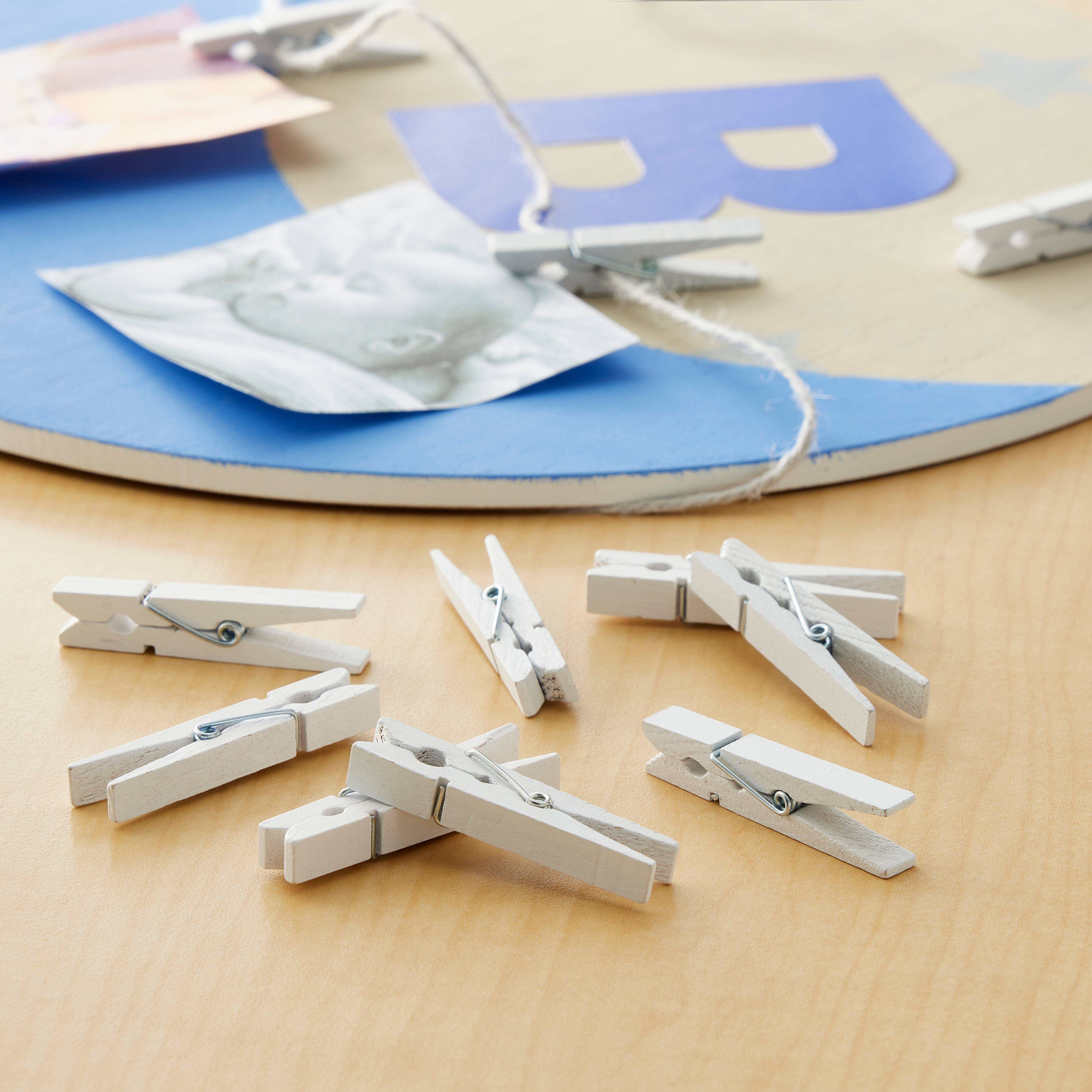 12 Packs: 30 ct. (360 total) White Medium Clothespin Embellishments by Recollections&#x2122;