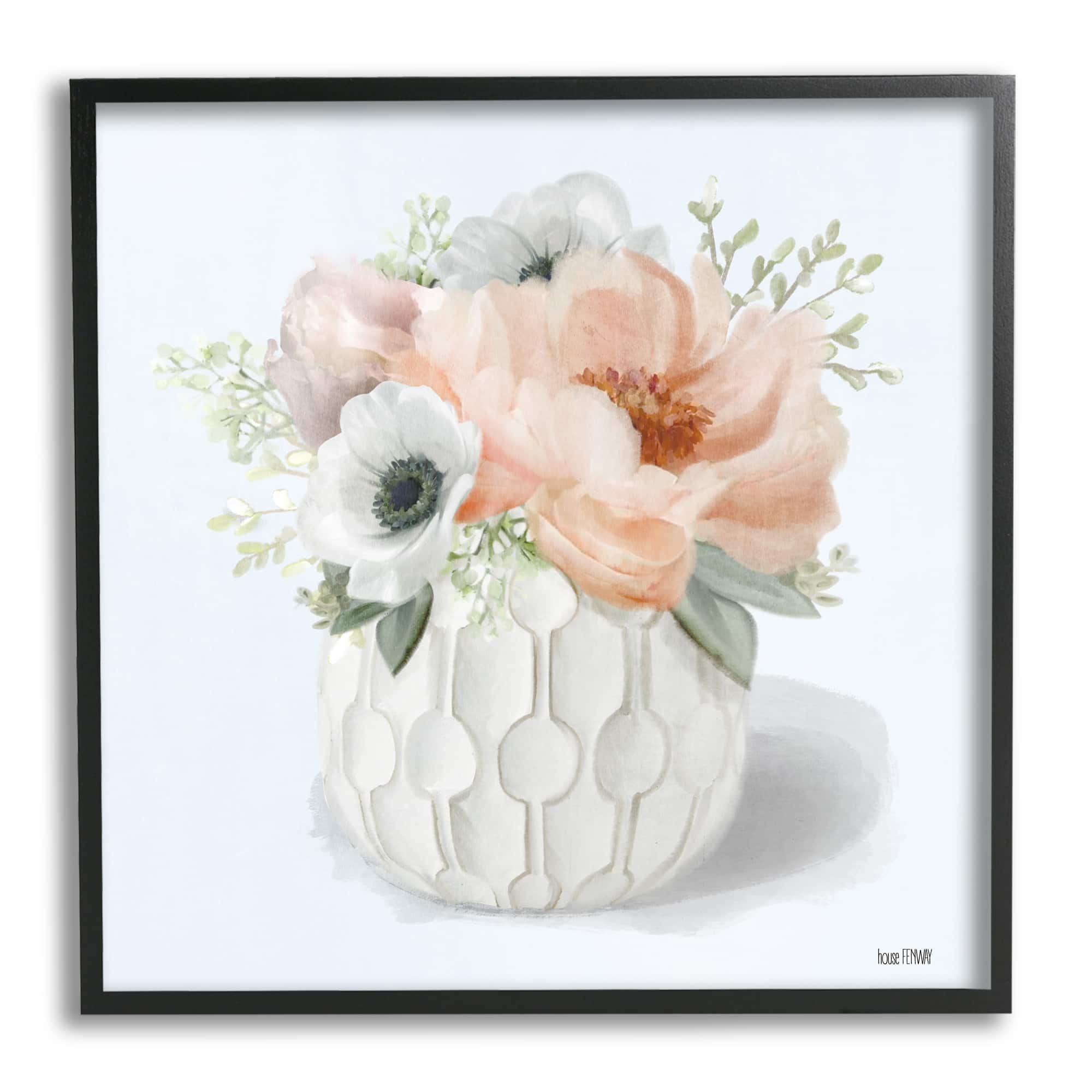 Stupell Industries Country Floral Bouquet Black Framed Wall Art