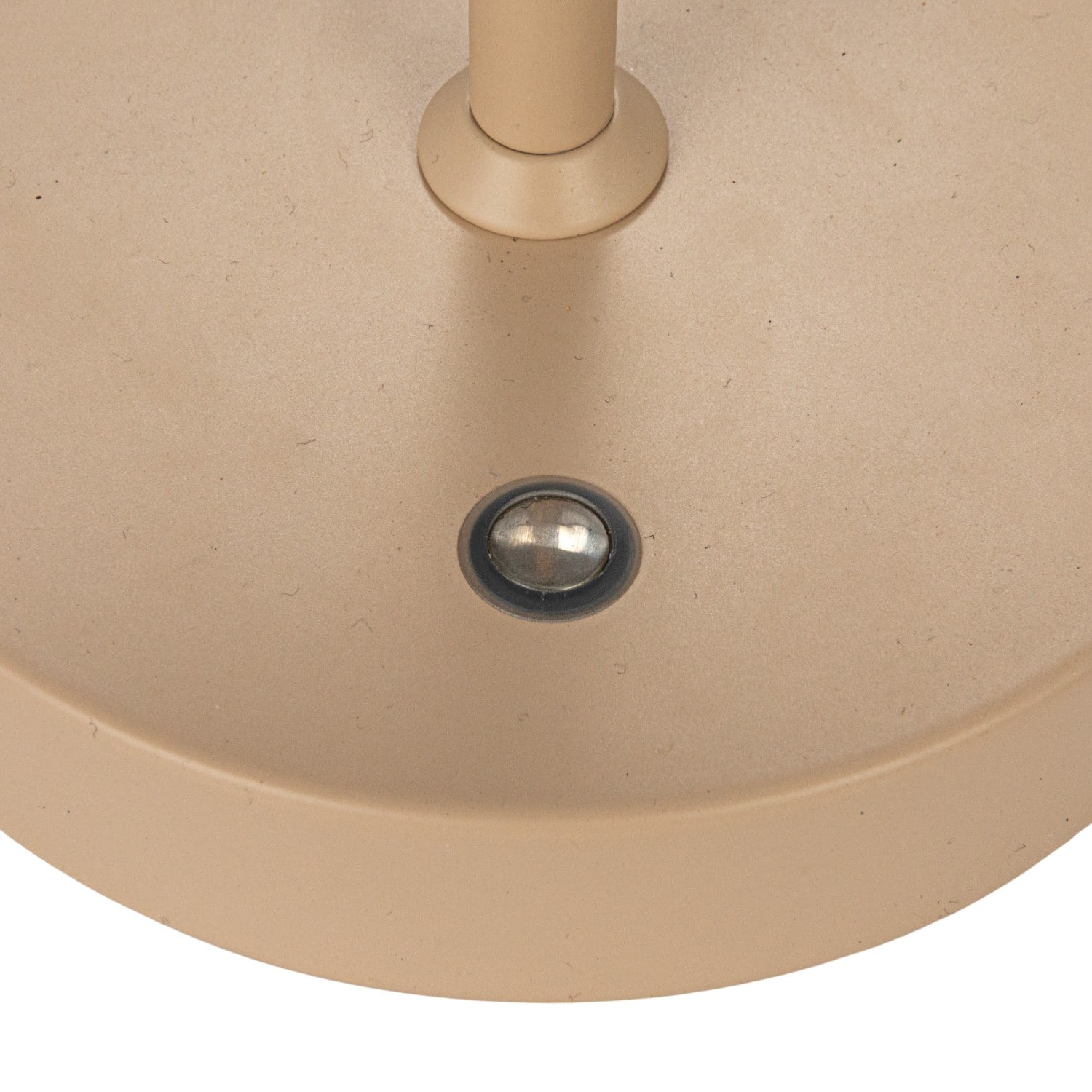 11&#x22; Tan Round Metal LED Rechargeable Table Lamp