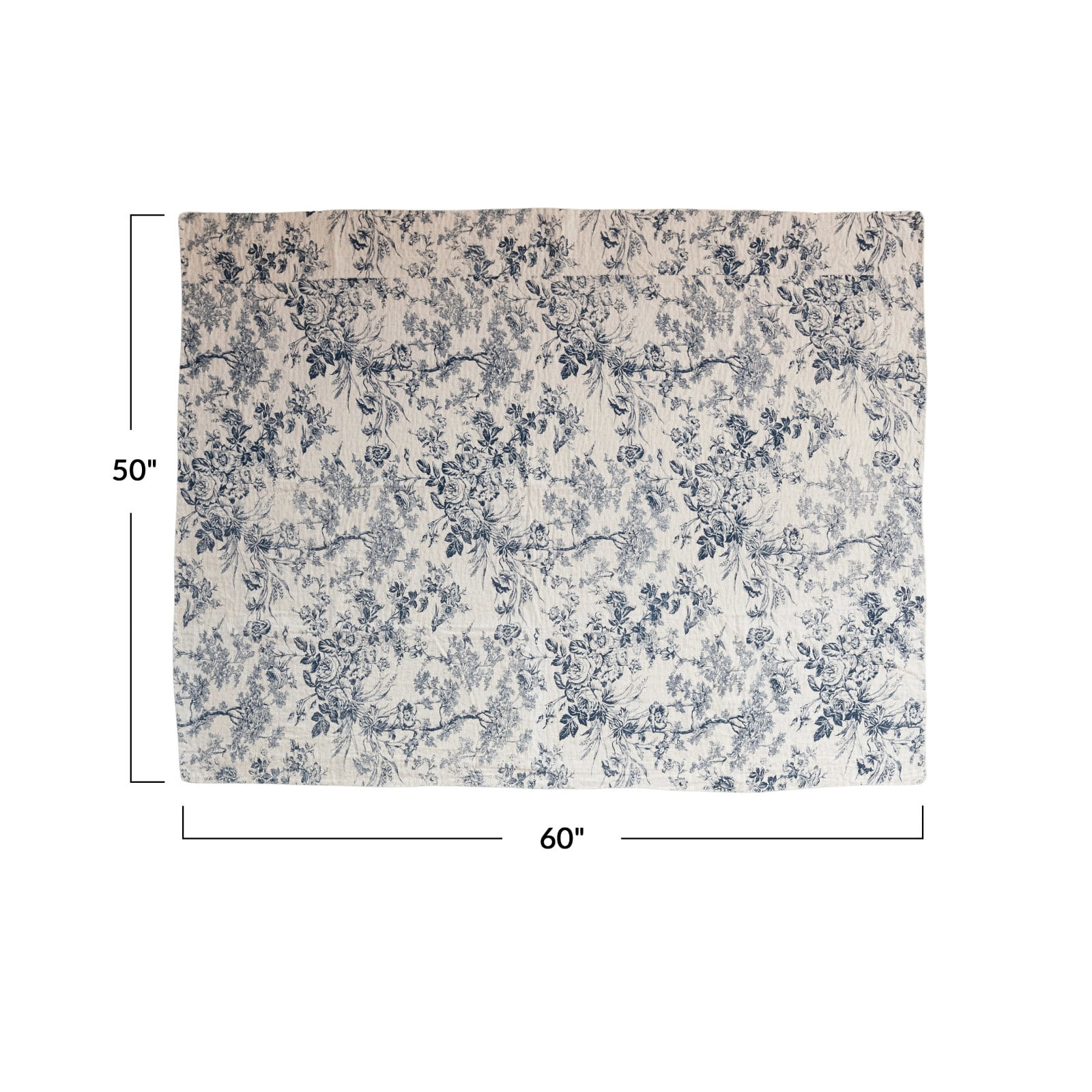 Hello Honey® 60" Blue & White Toile Pattern Cotton Chambray Throw