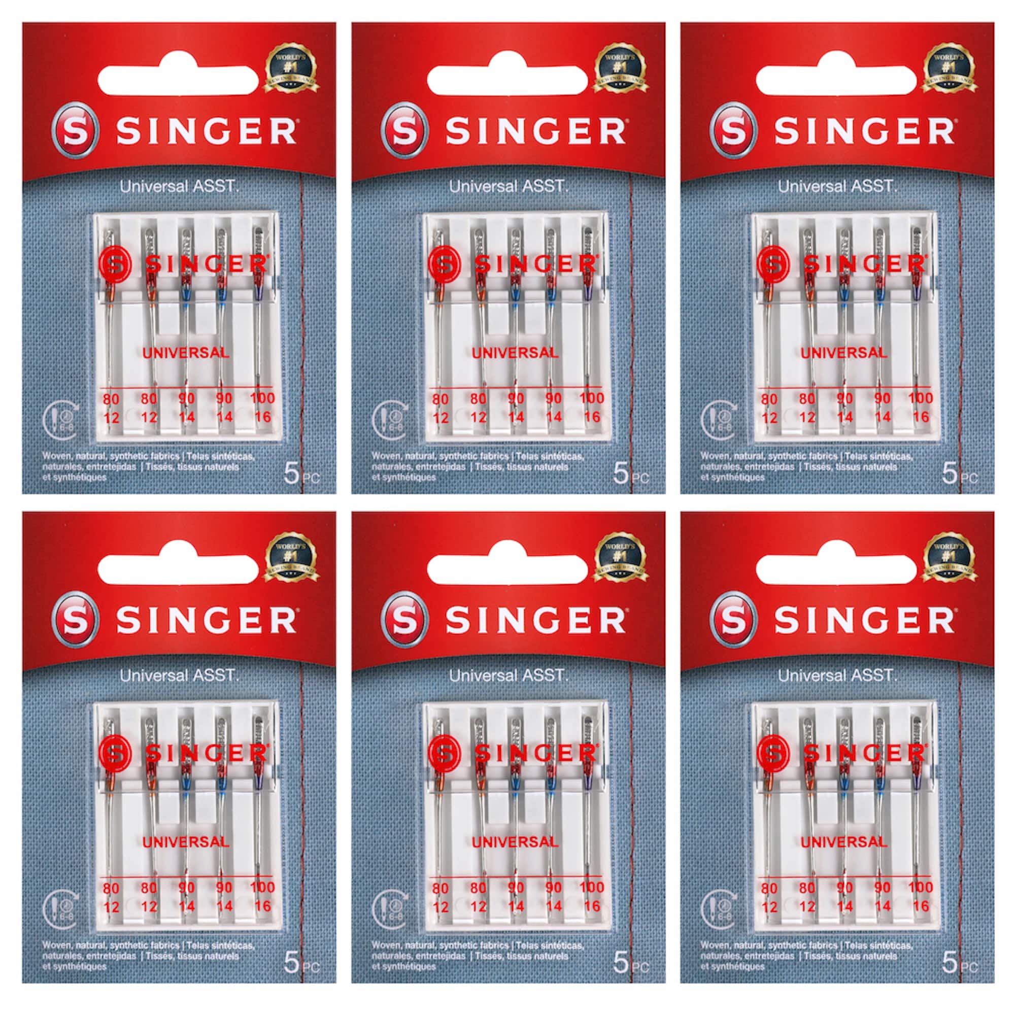 SINGER® Regular Point Sewing Machine Needles, 30ct.