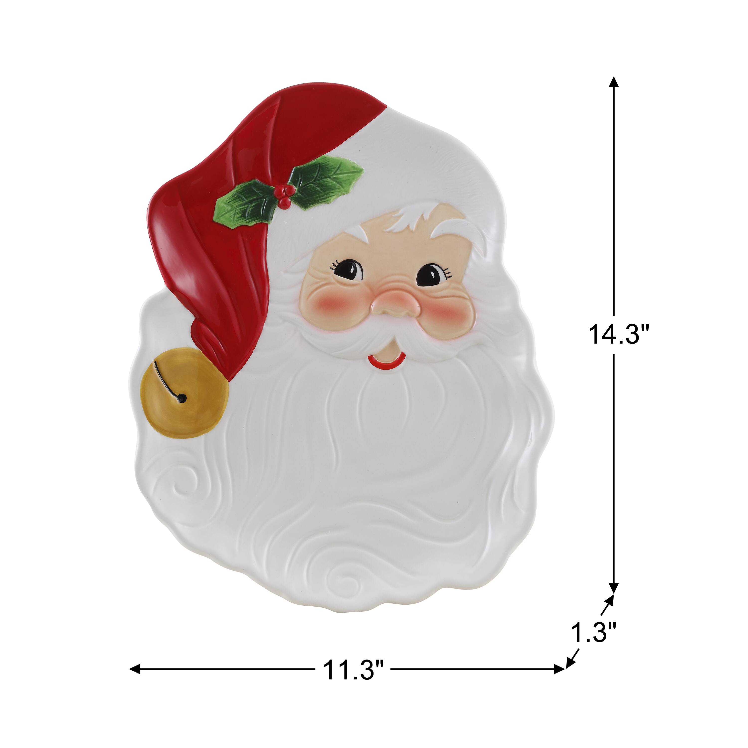 Mr. Christmas 14&#x22; Ceramic Santa Serving Platter