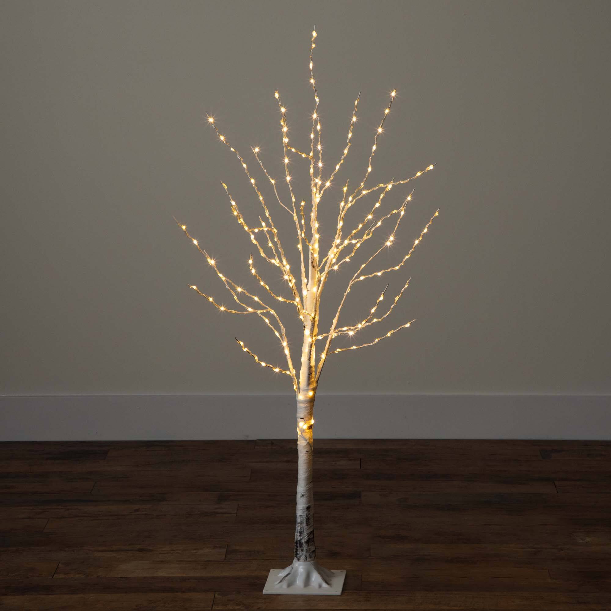 4ft. Pre-Lit White Birch Artificial Christmas Tree, Color Changing LED Lights
