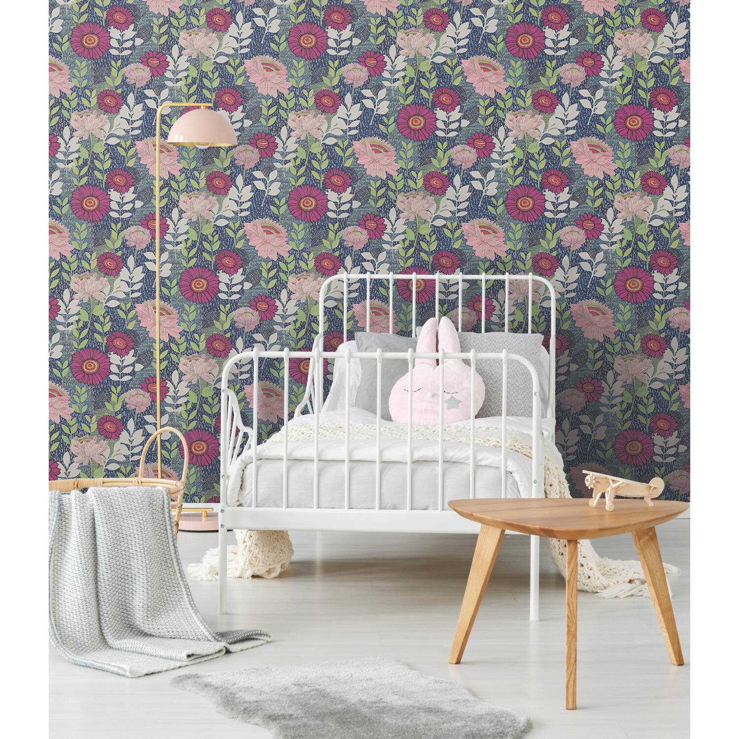 RoomMates Tamara Day Blue Botanical Garden Peel &#x26; Stick Wallpaper