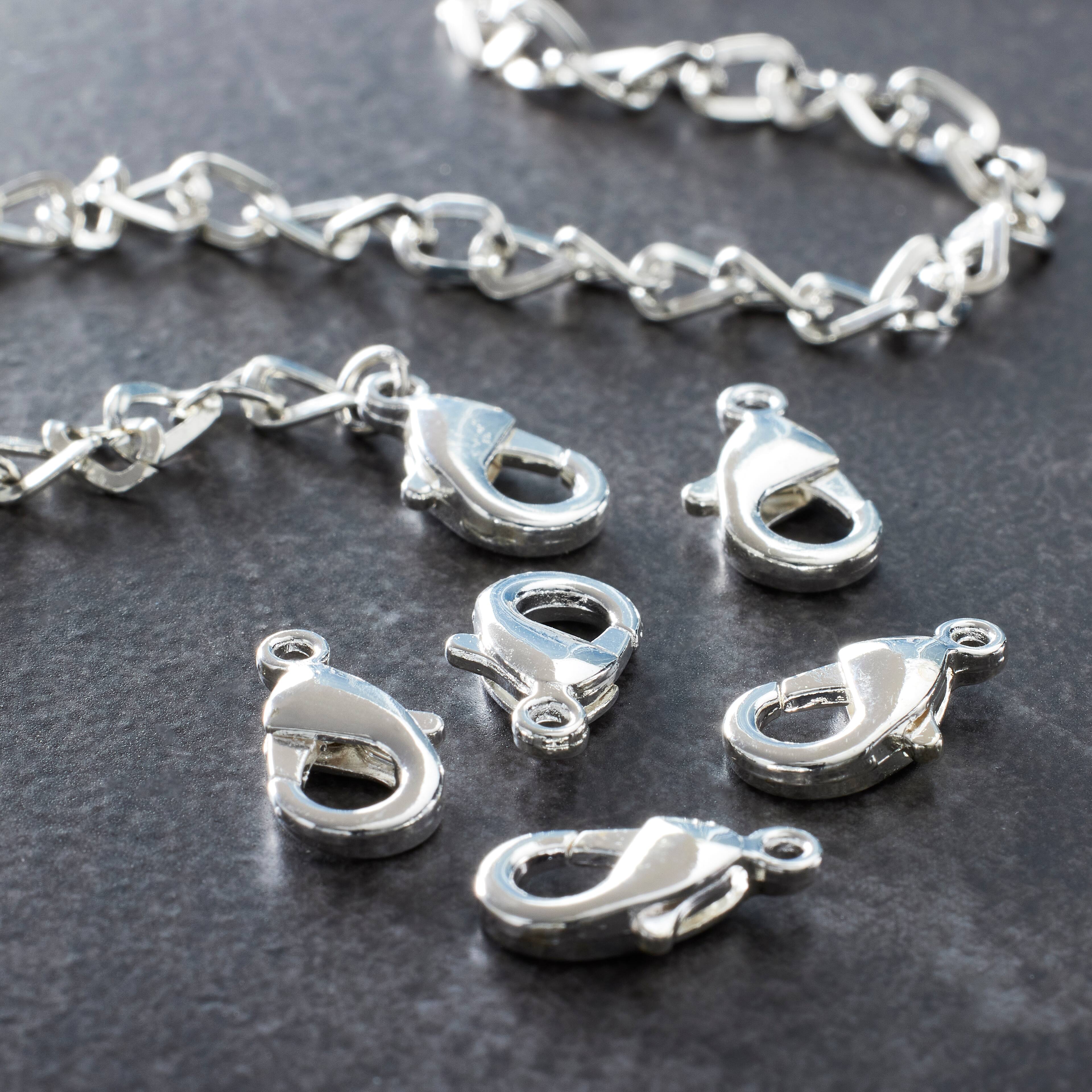 12 Packs: 10 ct. (120 total) 15mm Silver Finish Lobster Clasps by Bead Landing™