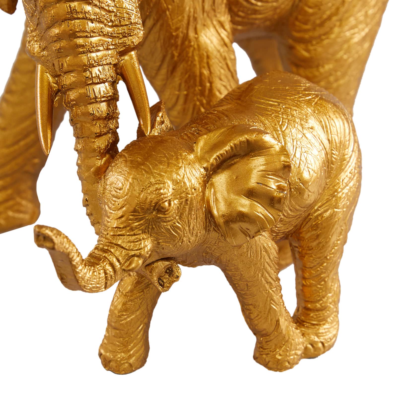 10&#x22; Gold Eclectic Elephant Sculpture