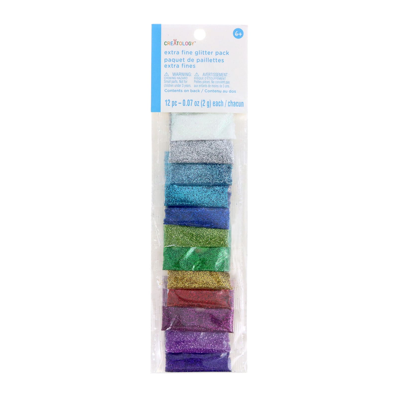 12 Packs: 12 ct. (144 total) Rainbow Extra Fine Glitter Pack by