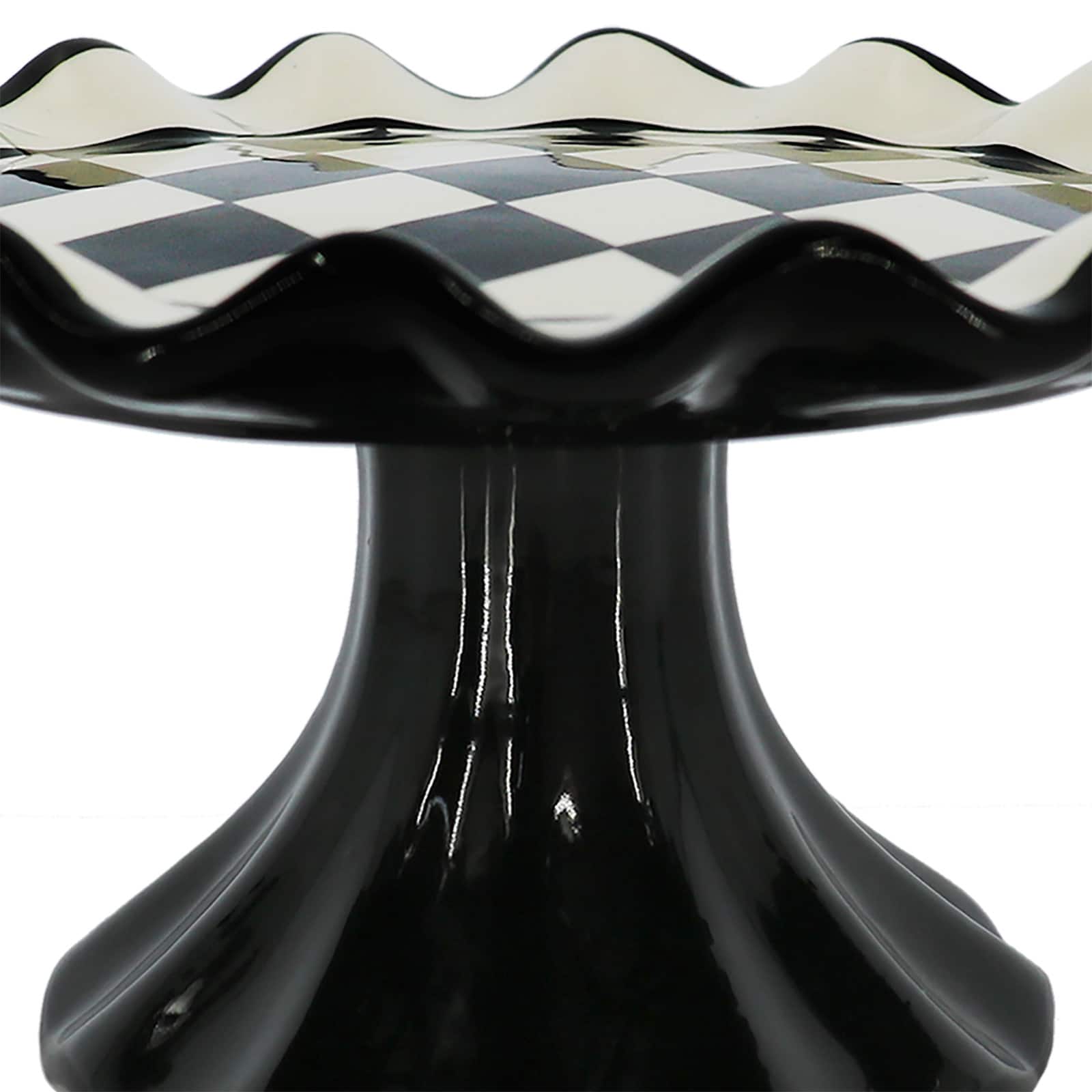 5.5&#x22; Black &#x26; White Diamond Print Cake Stand by Ashland&#xAE;