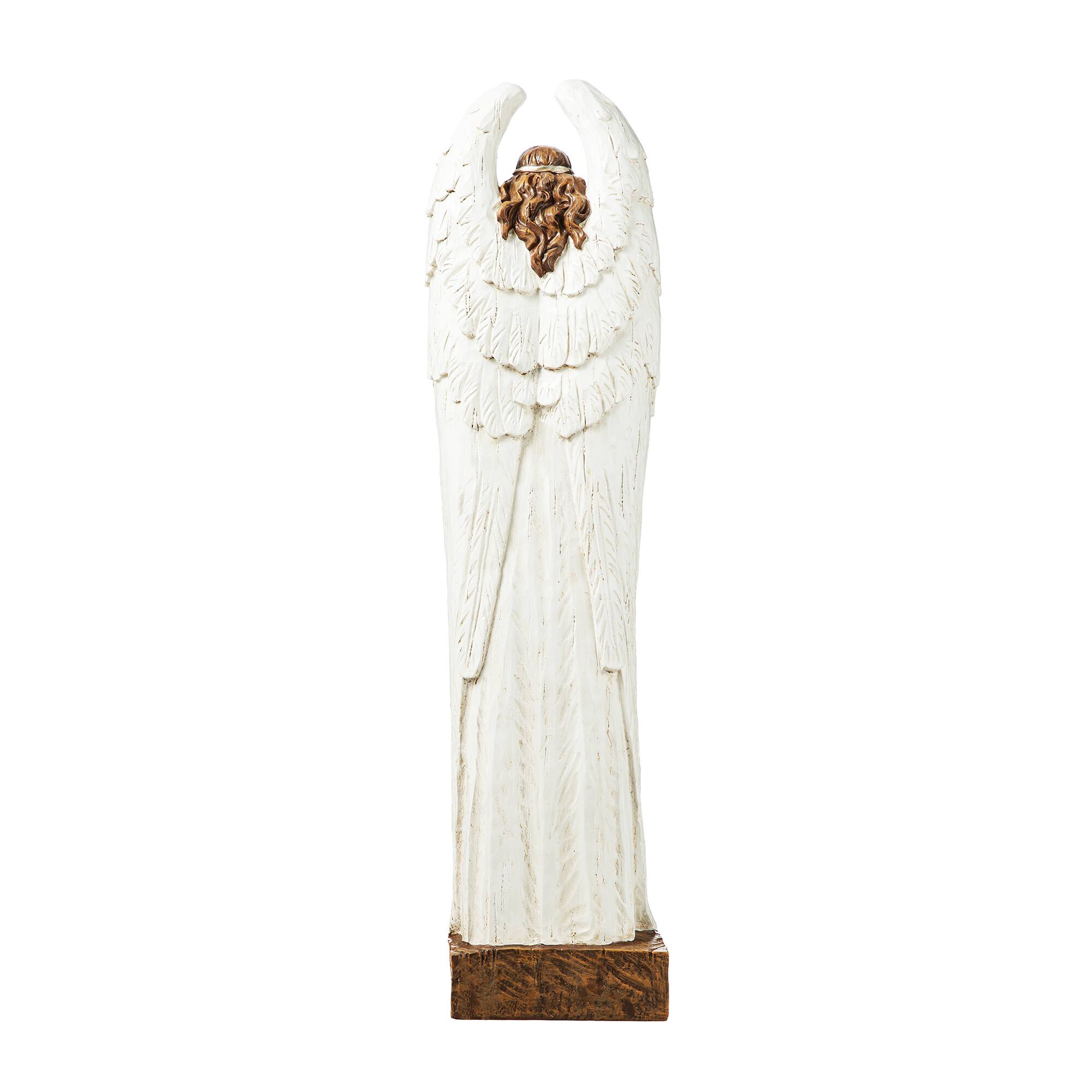 Glitzhome&#xAE; 30.5&#x22; Ivory Nativity Angel Porch D&#xE9;cor