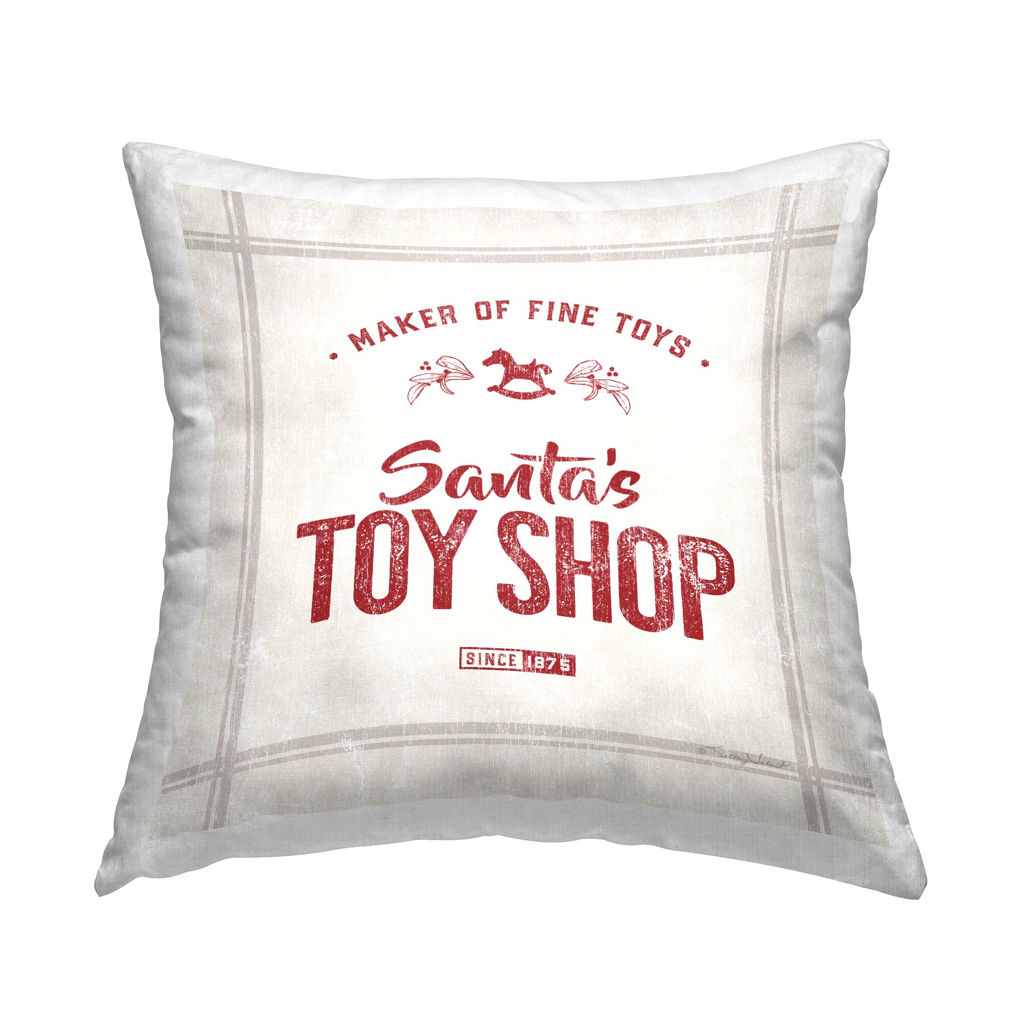 Stupell Industries Santa&#x27;s Toy Shop Vintage Throw Pillow