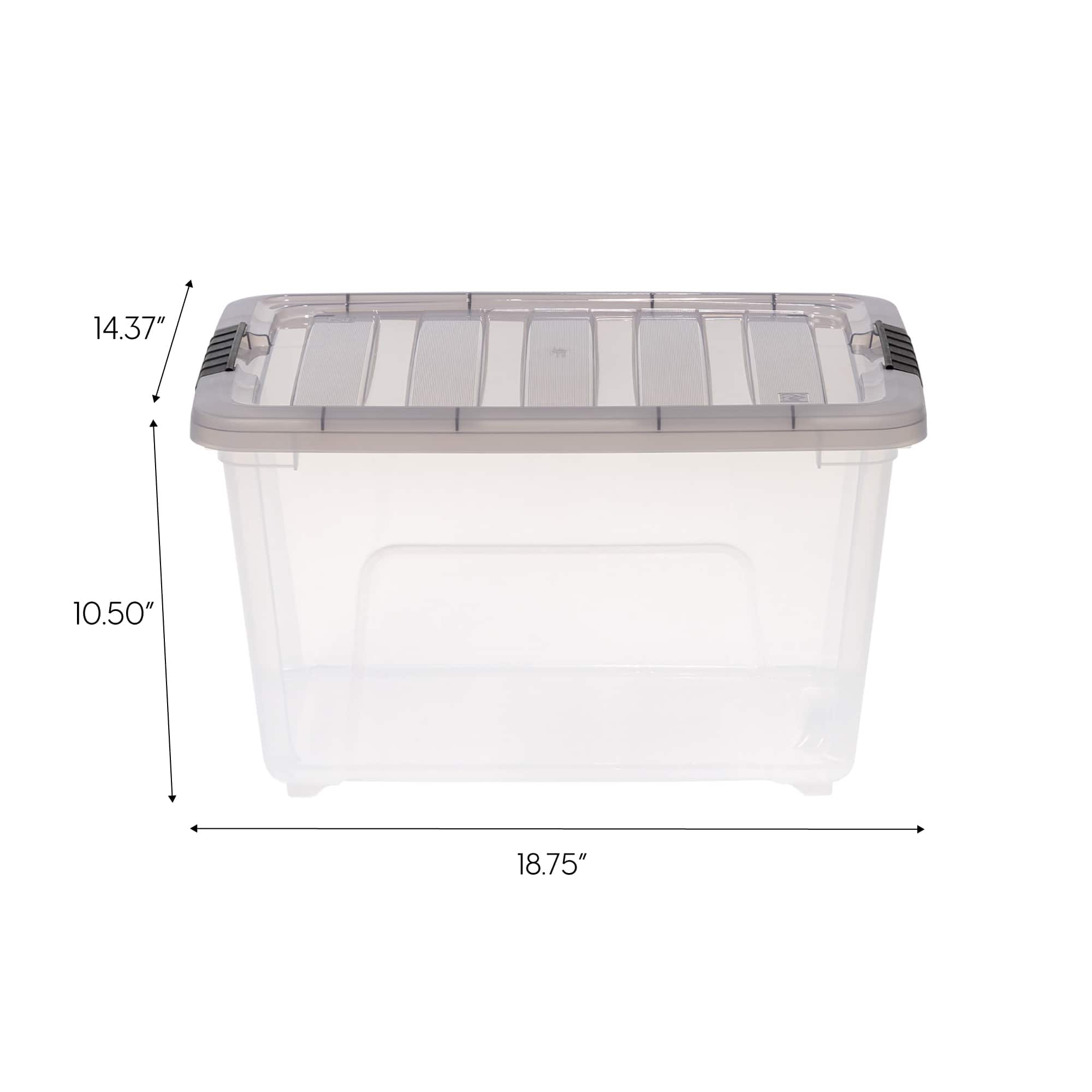 IRIS&#xAE; Stack &#x26; Pull&#x2122; Clear Storage Box with Gray Lid