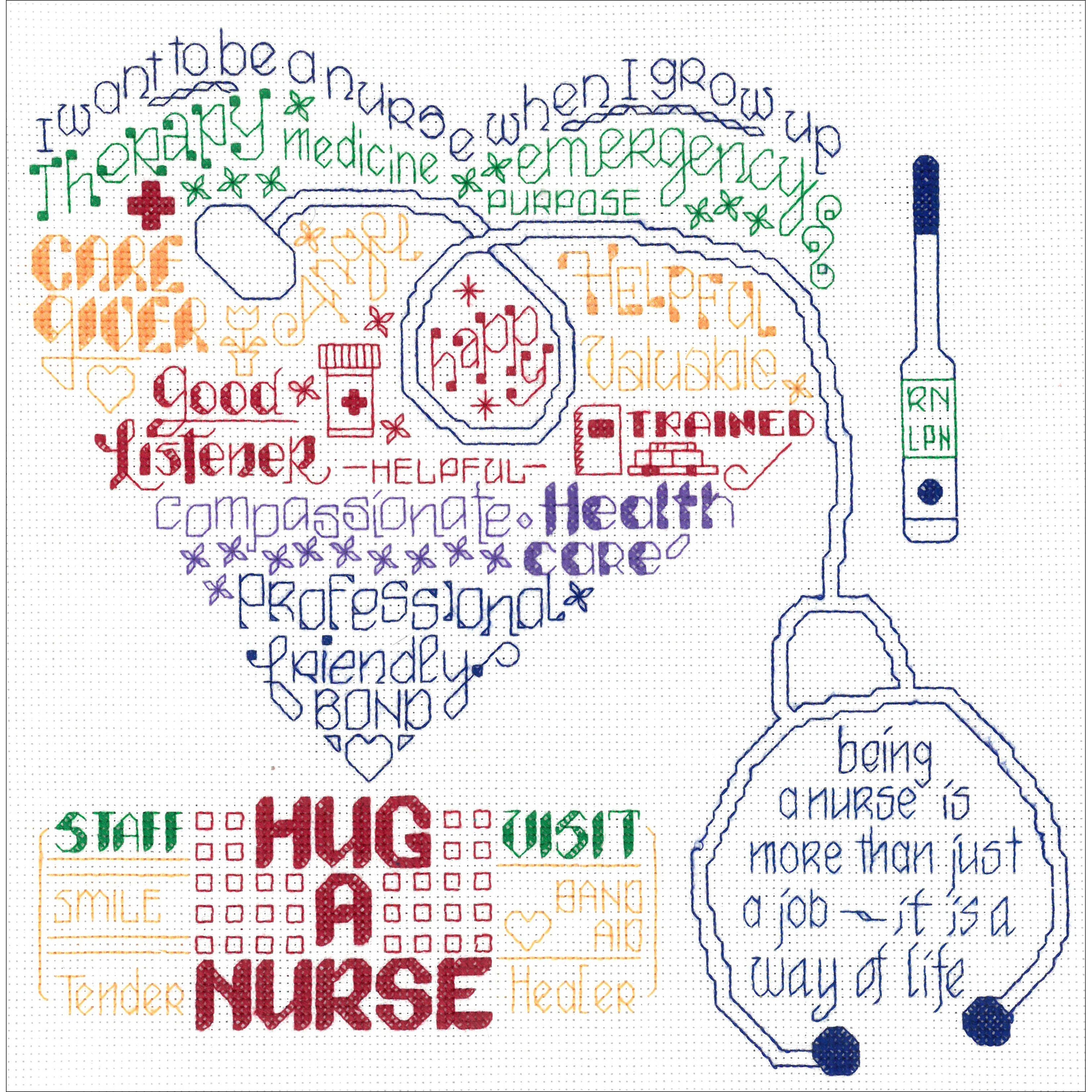 Imaginating Let's Hug A Nurse Counted Cross Stitch Kit