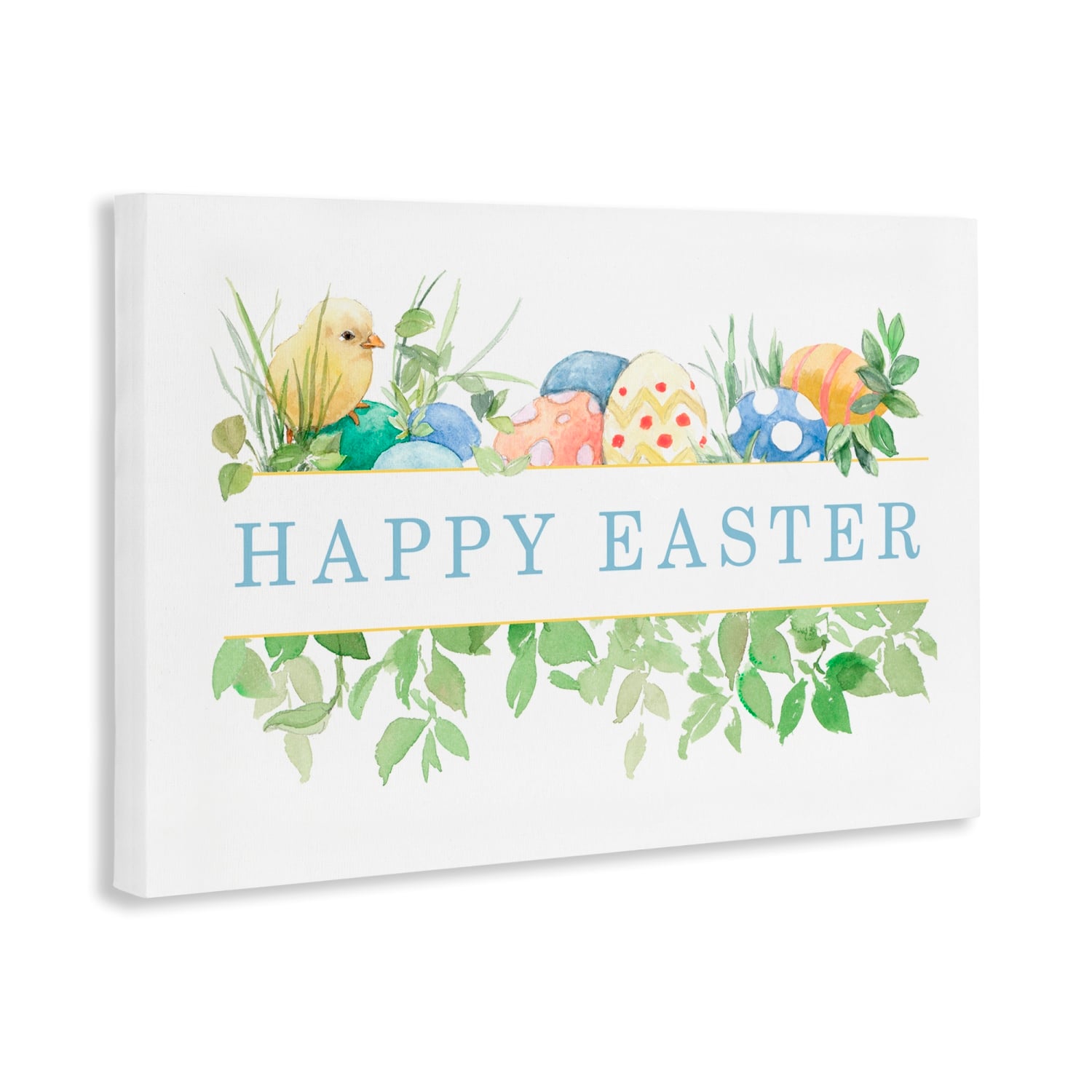 Stupell Industries Floral Happy Easter Canvas Wall Art