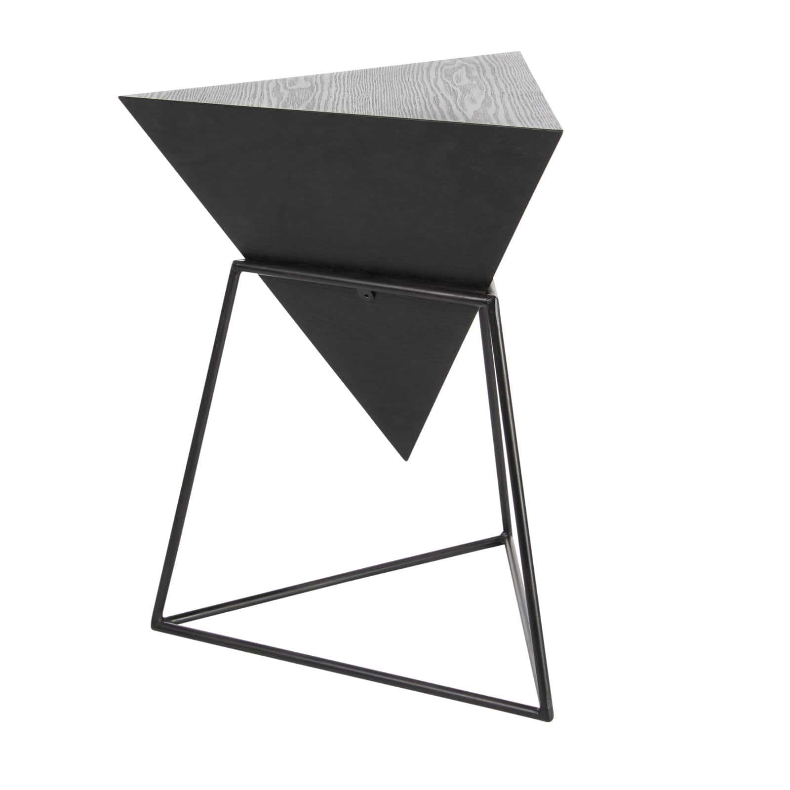 Gray Metal &#x26; Wood Modern Accent Table